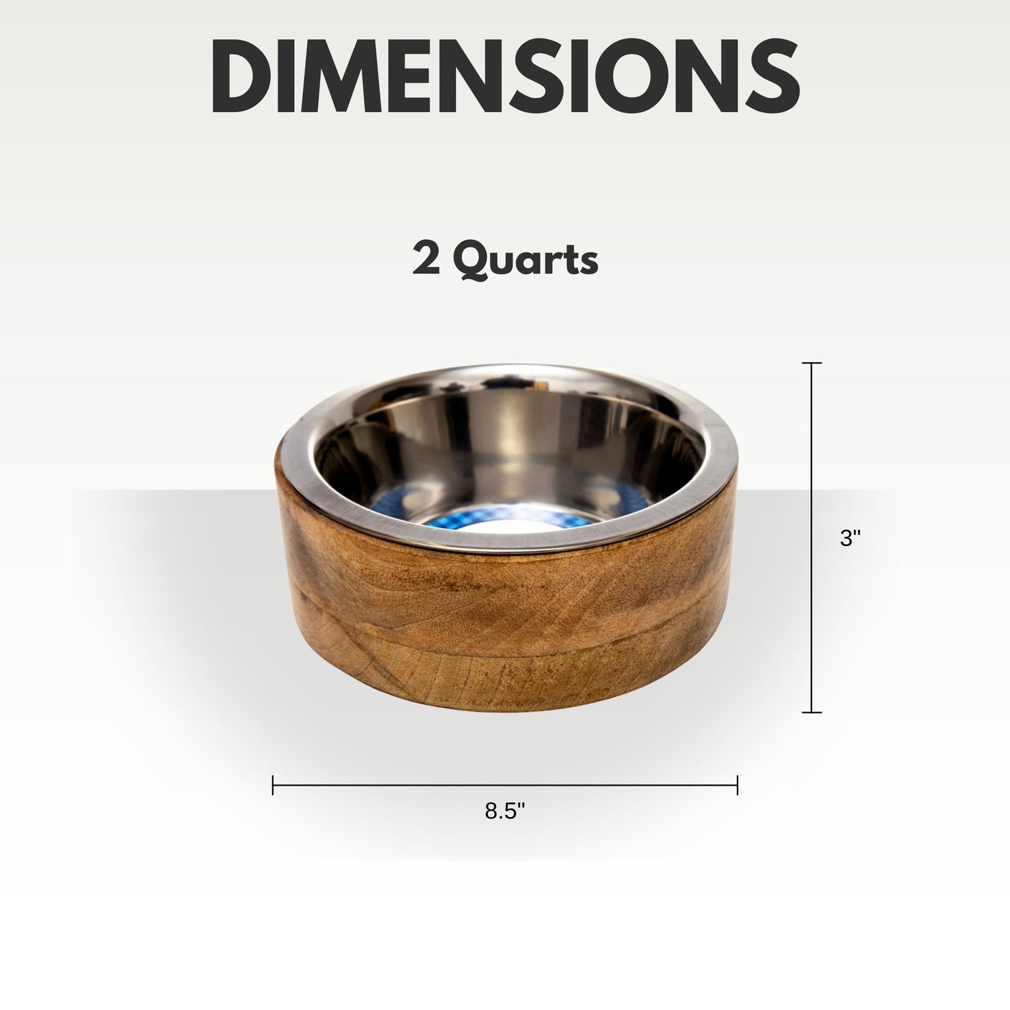 Country Living Stainless Steel Dog Bowl with Cylindrical Mango Wood Holder