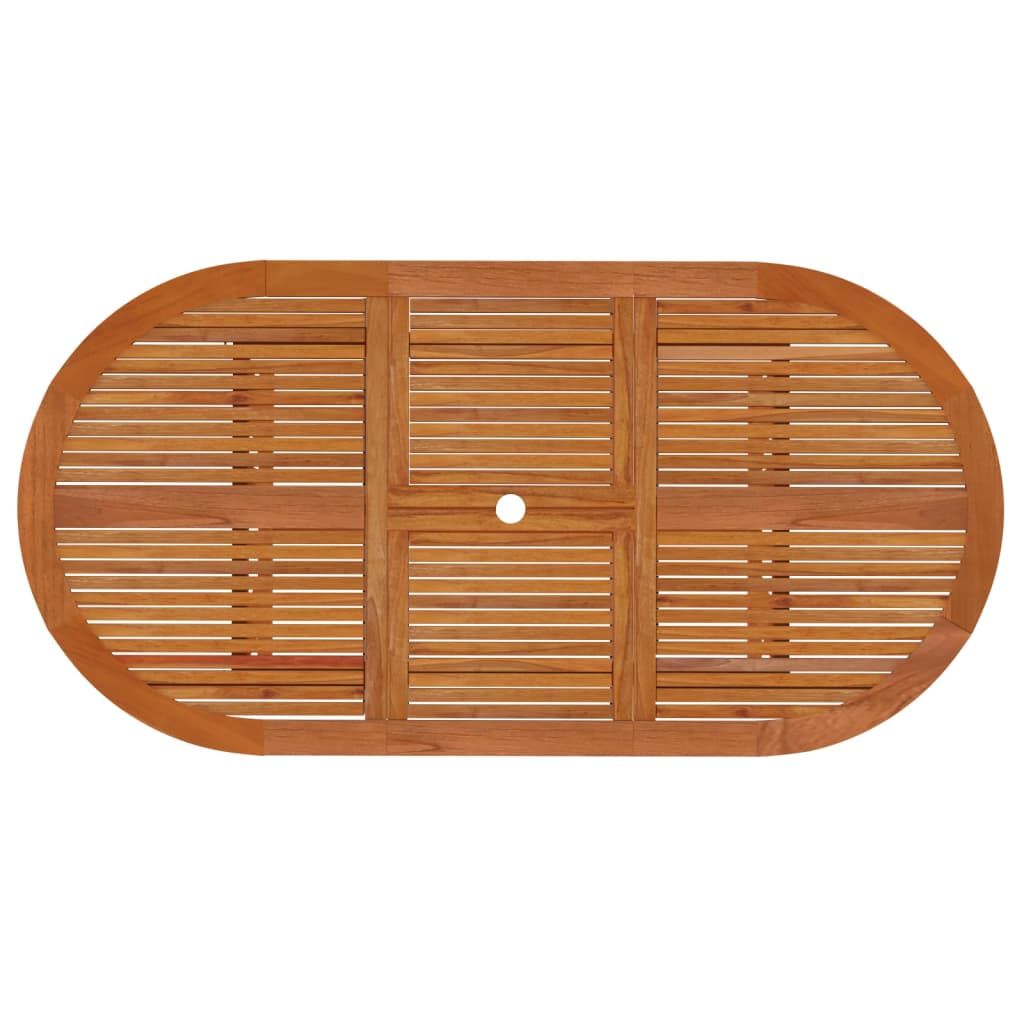 Garden Dining Set Reddish-brown Solid eucalyptus wood Large