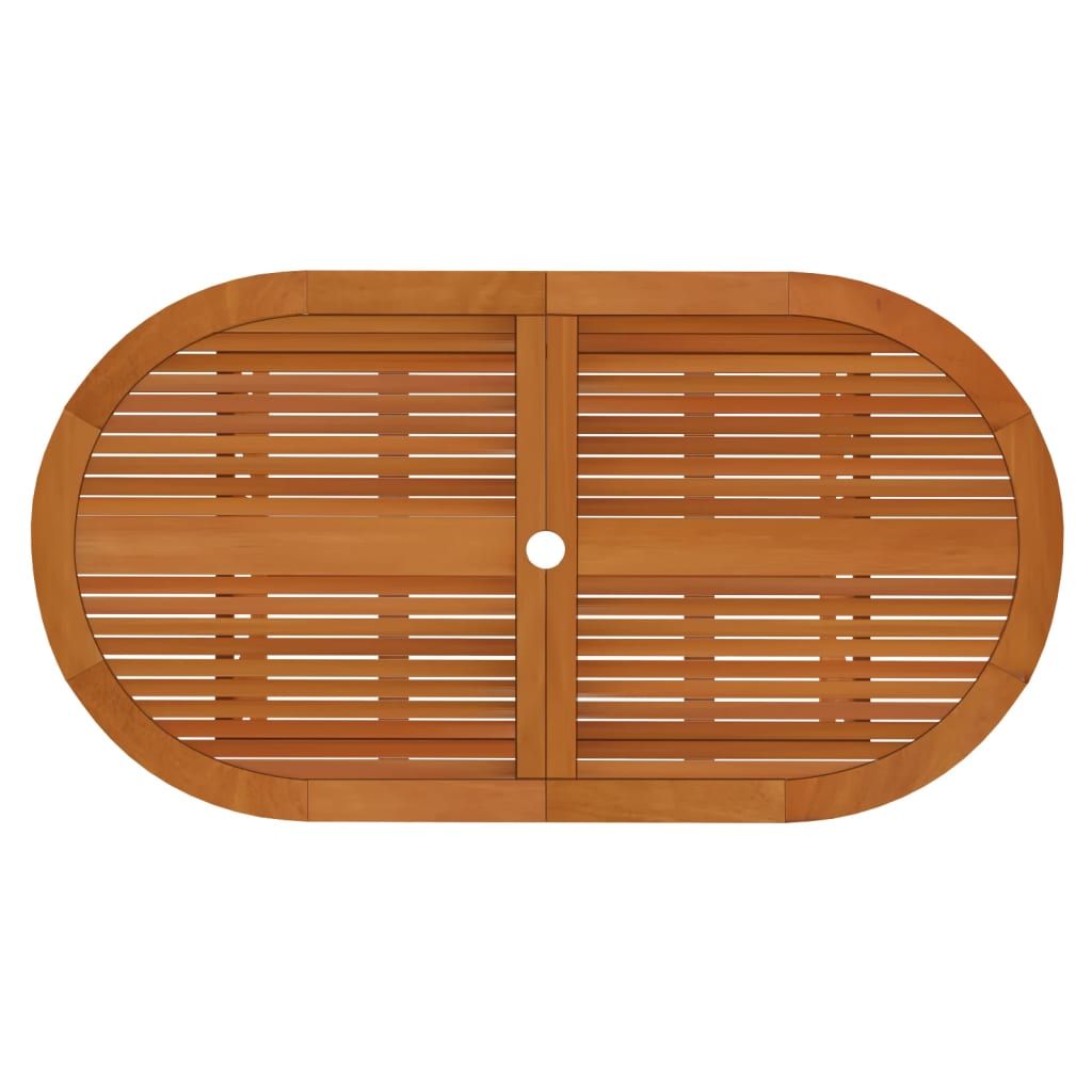 Garden Dining Set Reddish-brown Solid eucalyptus wood 7 Piece Set