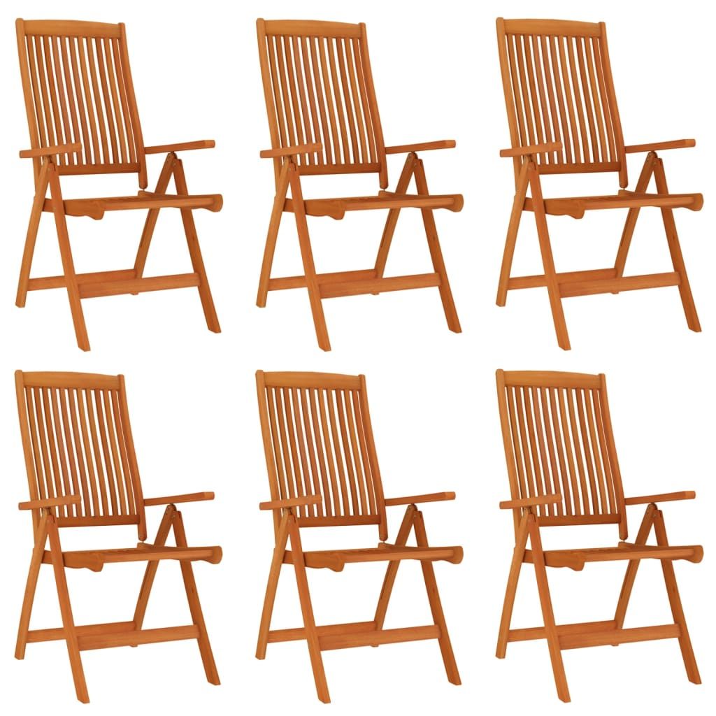 Garden Dining Set Reddish-brown Solid eucalyptus wood 7 Piece Set