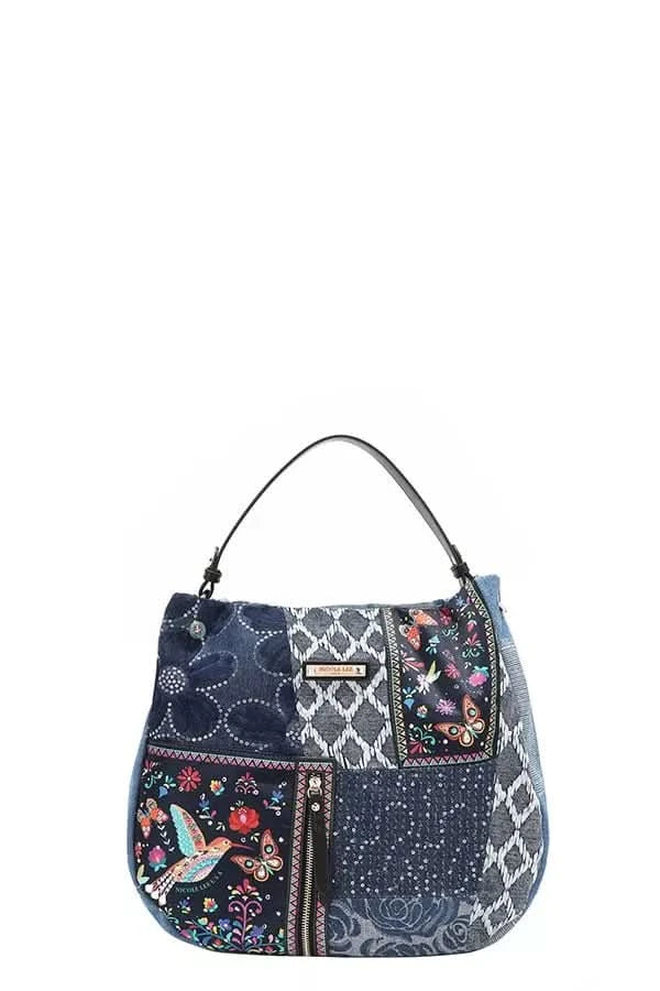 Nicole Lee Bosque De Amor Denim Hobo Bag Slouchy Chic