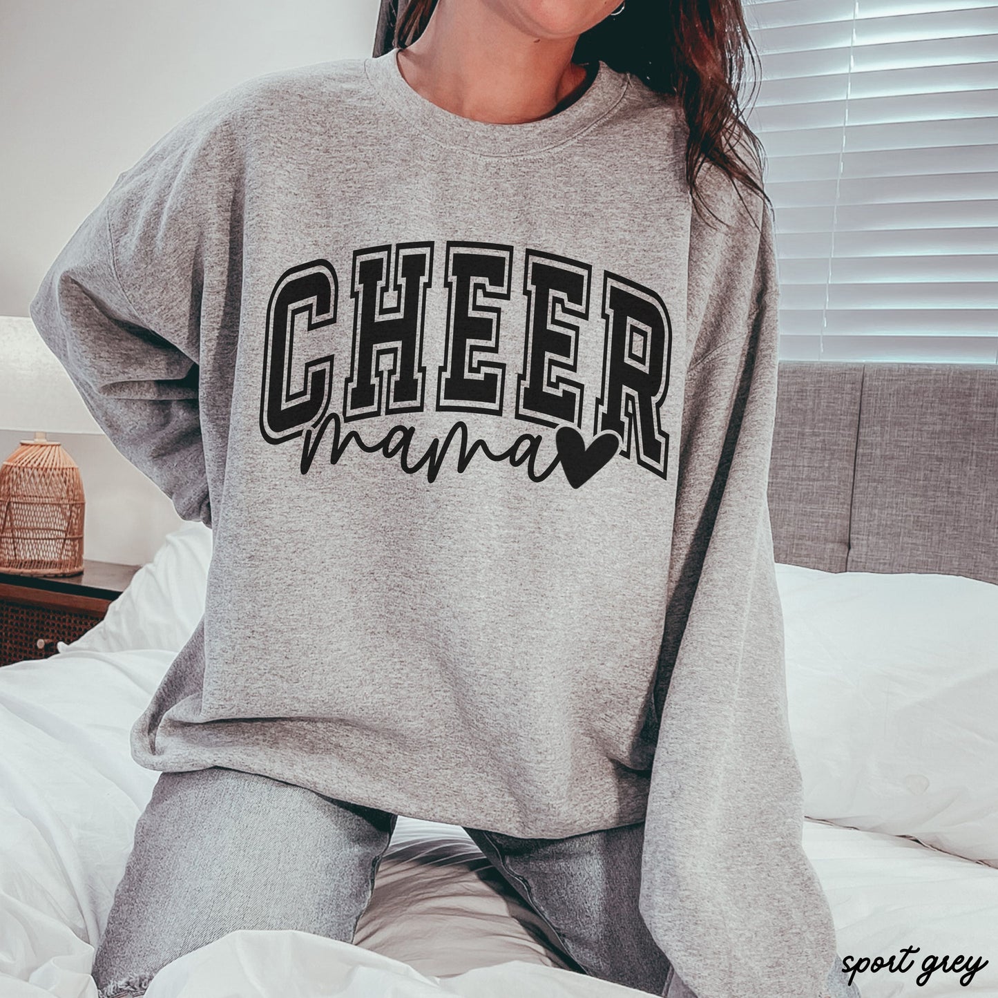 Cheer Mama Heart Sweatshirt *6 Colors (S-3X)