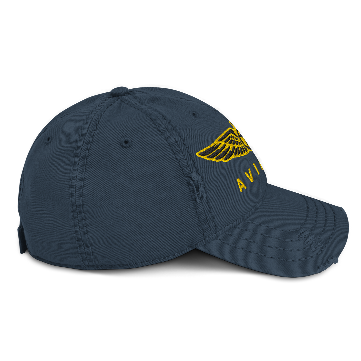 Aviator wings distressed dad hat — embroidered pilot cap, gift for pilots and aircrew