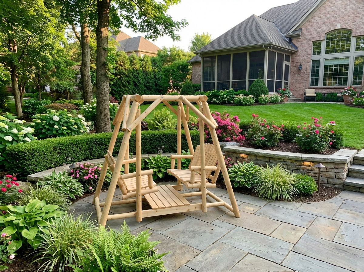 Double Benches Swing for Patio