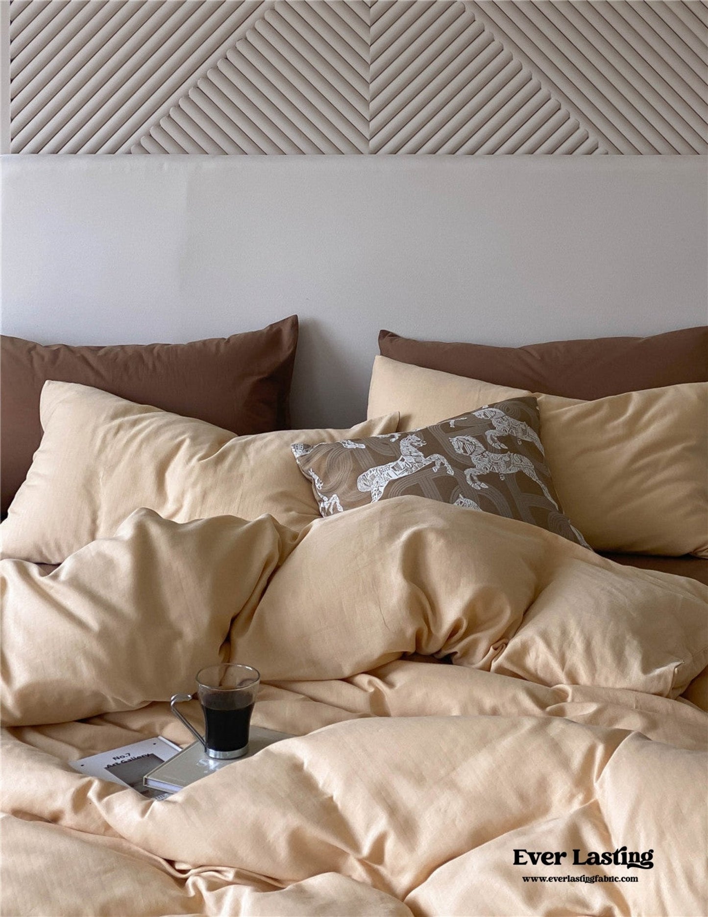 DUO Minimal Double Layer Washed Cotton Bedding Set / Blue