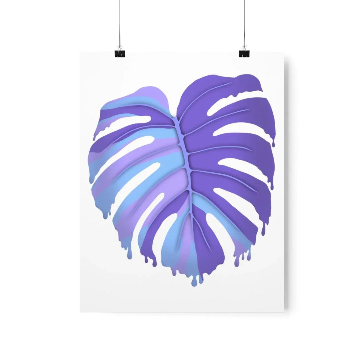 Purple Melting Monstera Botanical Print – Unframed Wall Art