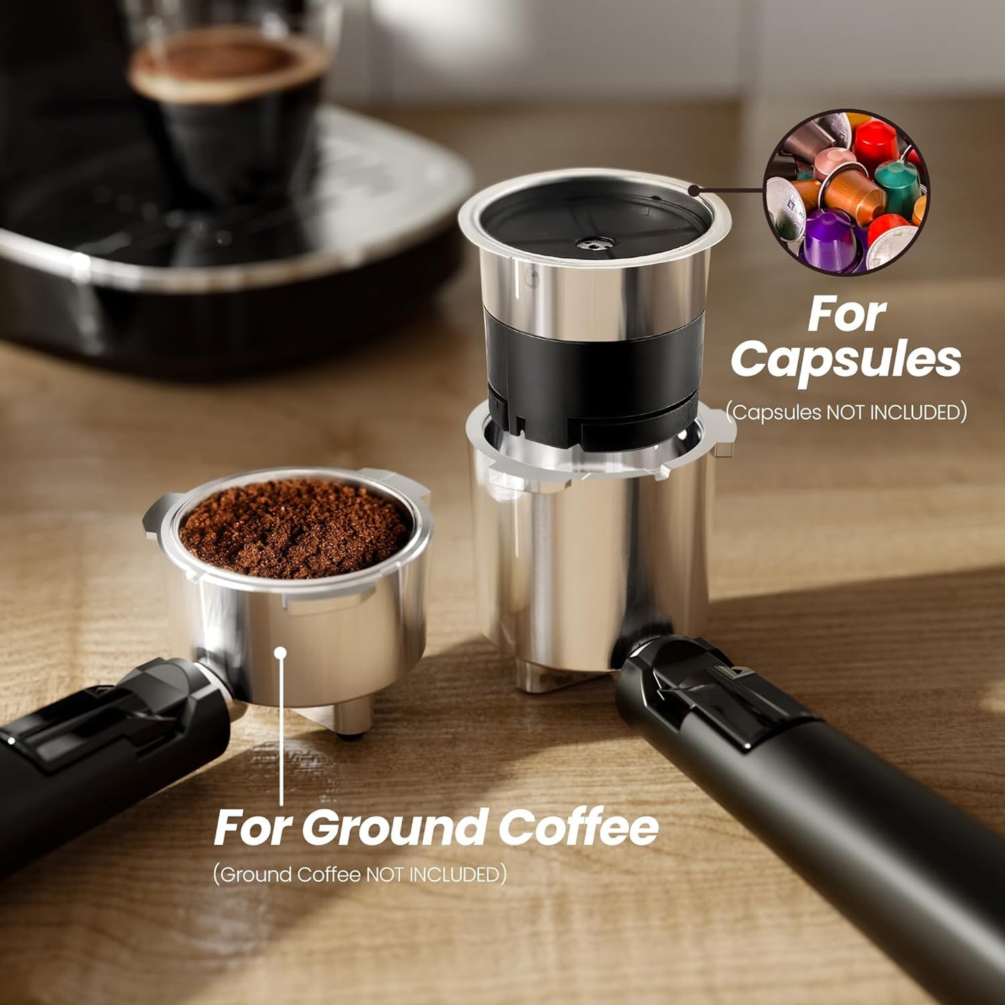 Espresso Machine ,Semi-Automatic Coffee Maker with Bean Grinder and Milk Frother Steam Wand CM8050