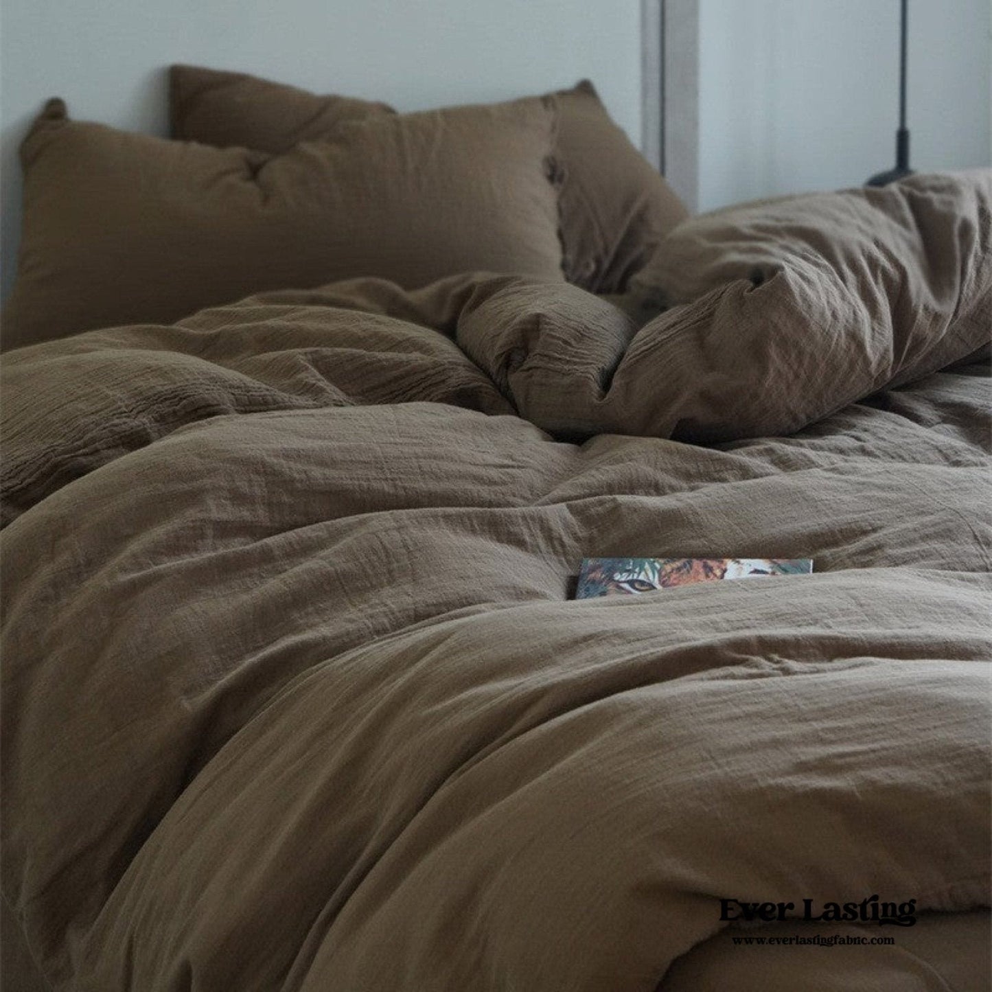 Evelyn Retro Double Gauze Bedding Set / Coffee Brown