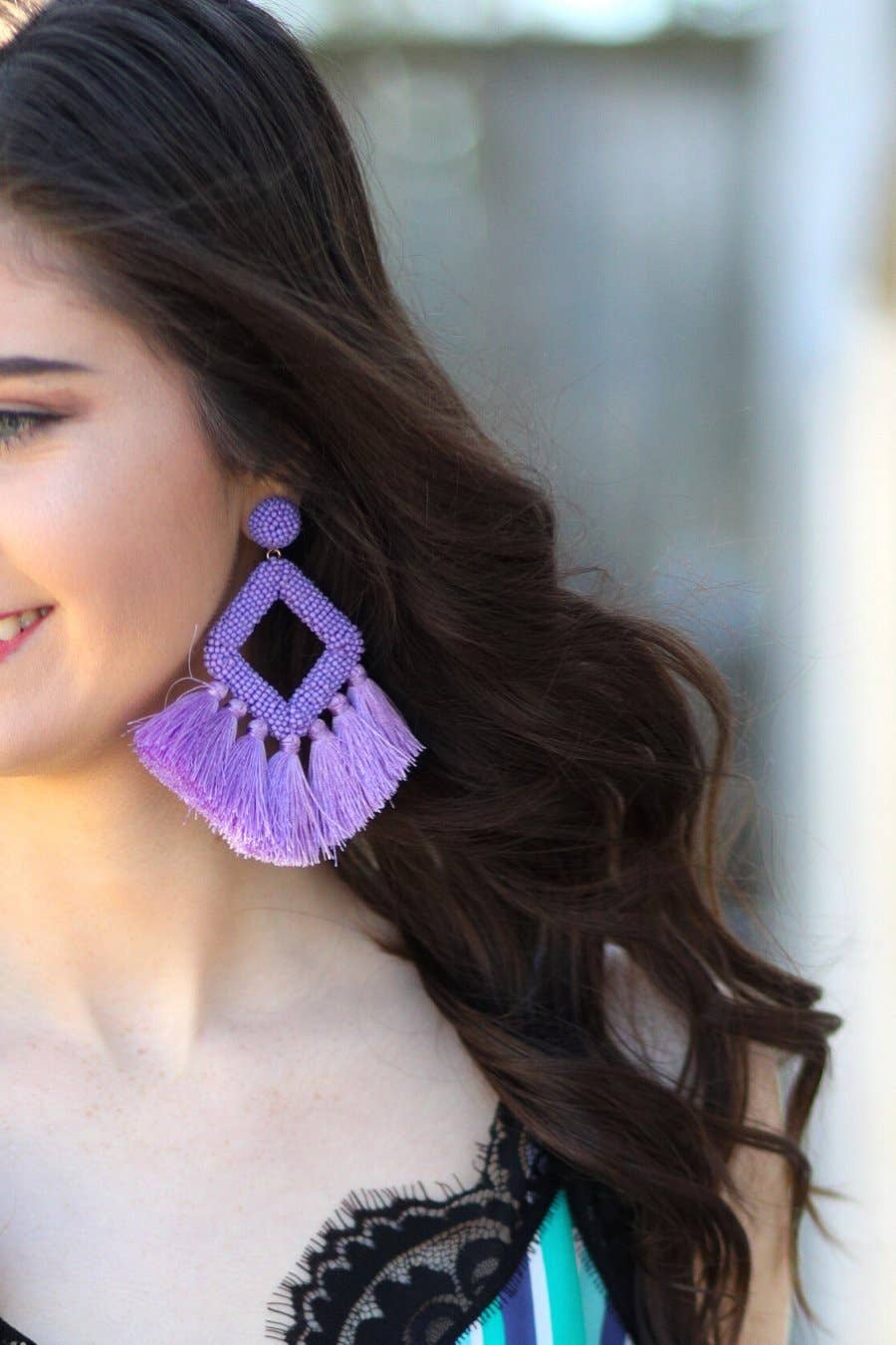 Hot Pink Ellie Fringe Drop Earrings