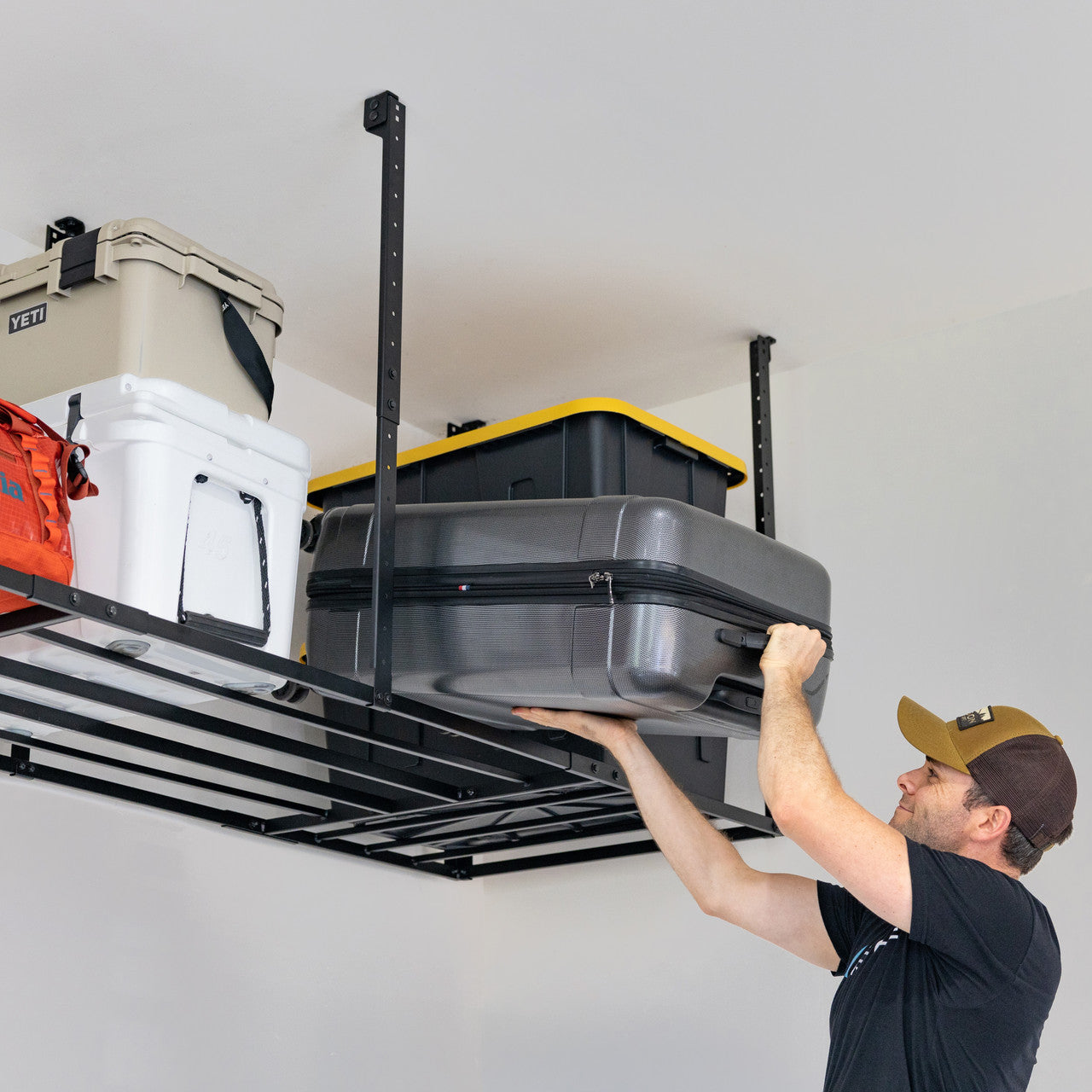 3' x 8' Faber Overhead Garage Storage with Hooks | Holds 700 lbs