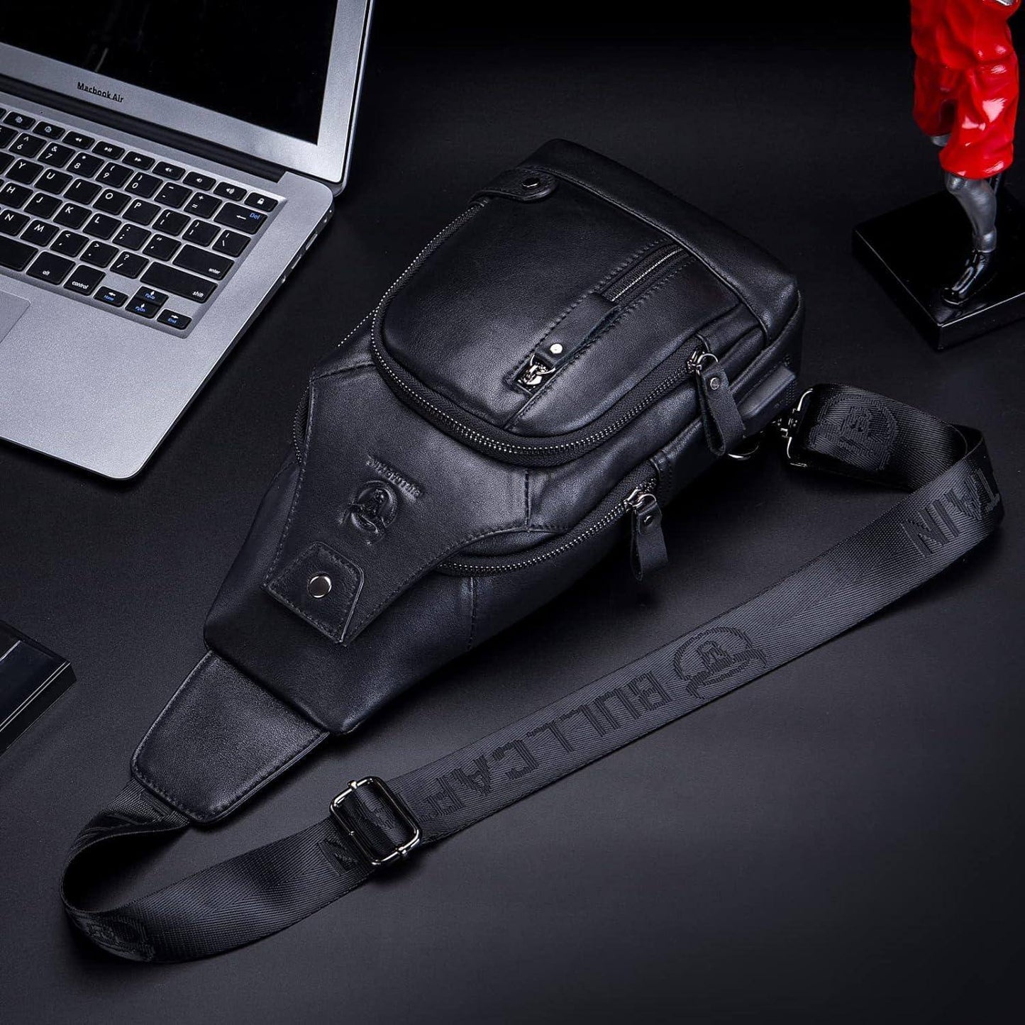 Men’s Leather Sling Bag – Secure Anti-Theft Classic Everyday