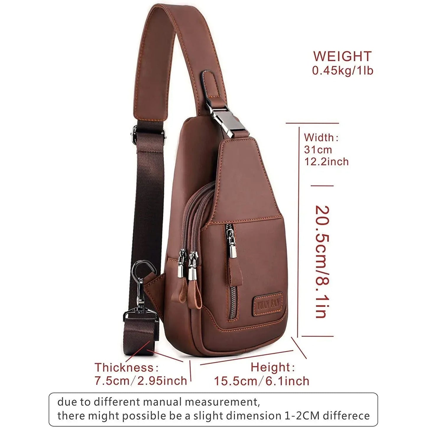 Men’s Leather Sling Bag – Secure Anti-Theft
