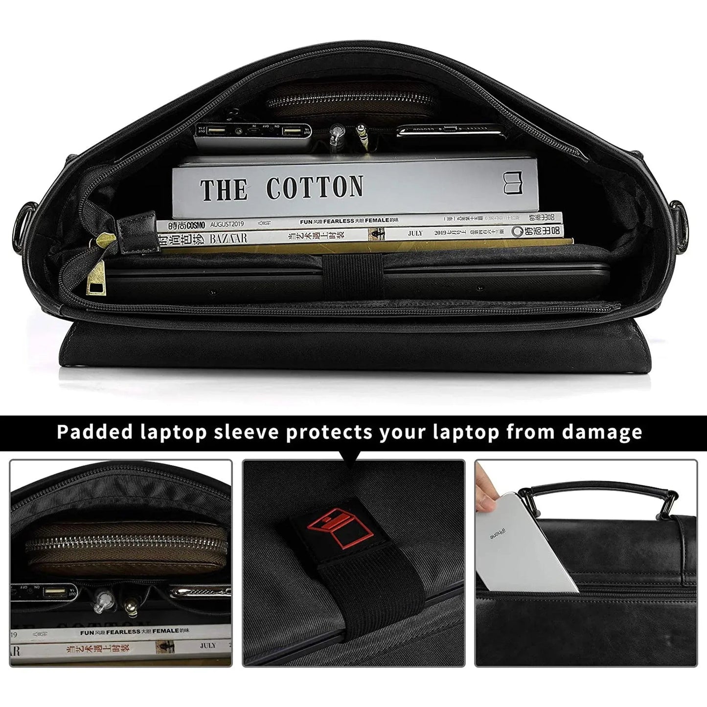 Men’s Leather Messenger Bag – Laptop Ready