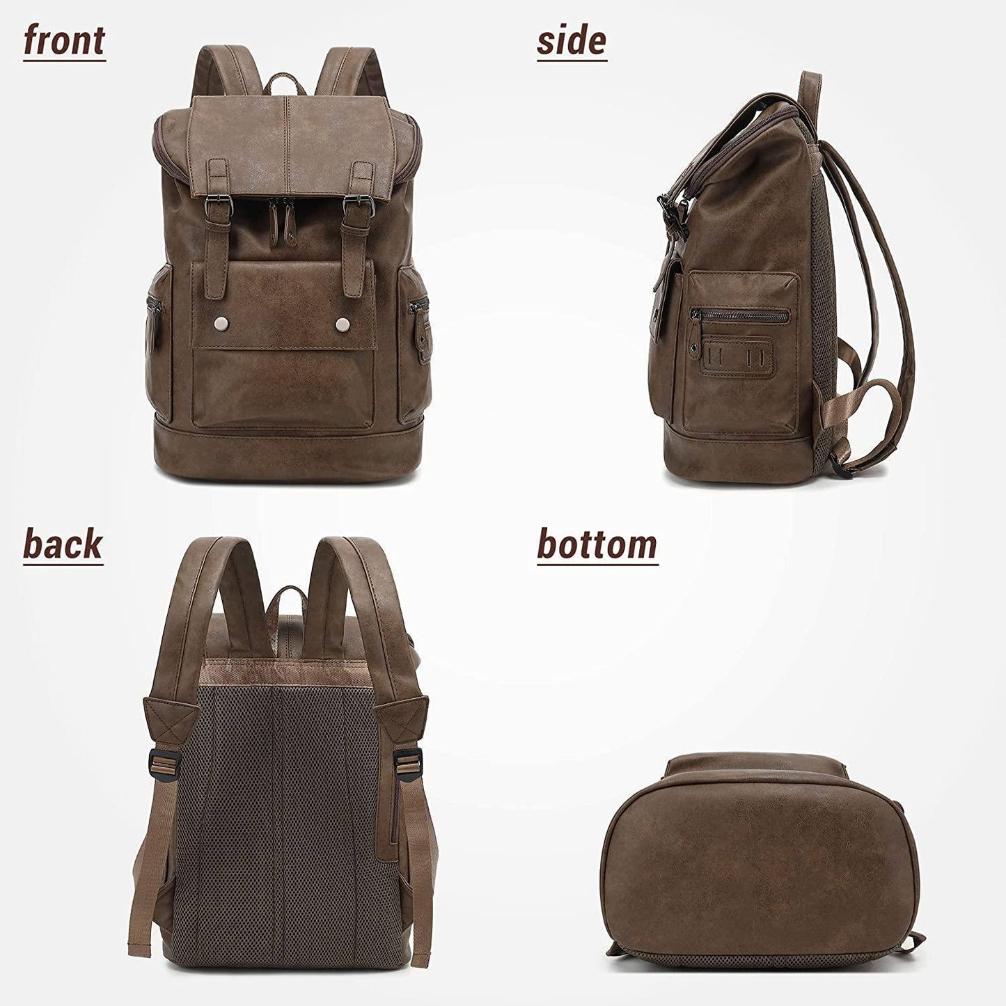 Men’s Leather Backpack – Water-Resistant Secure Anti-Theft