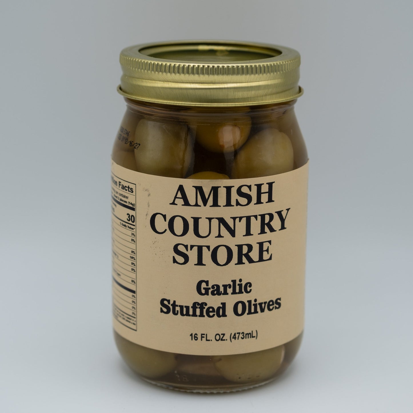 Old-Fashioned Garlic Stuffed Olives (16oz) | Amish Country Store