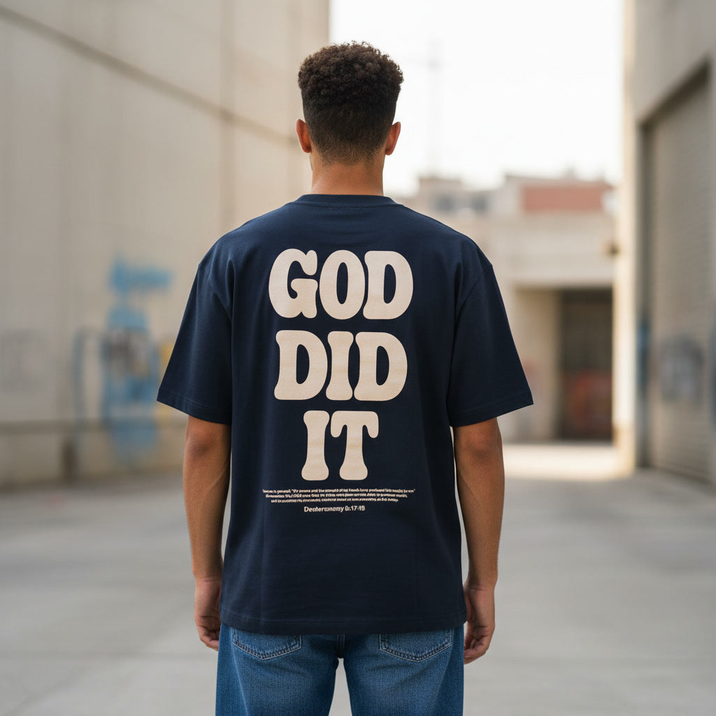 God Did It - Oversized Tee: 100% ring-spun cotton