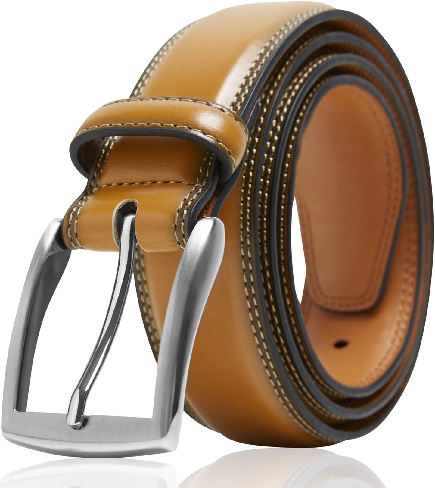 Genuine Leather Belt for Men – Zinc Alloy Buckle, 1.25" Strap