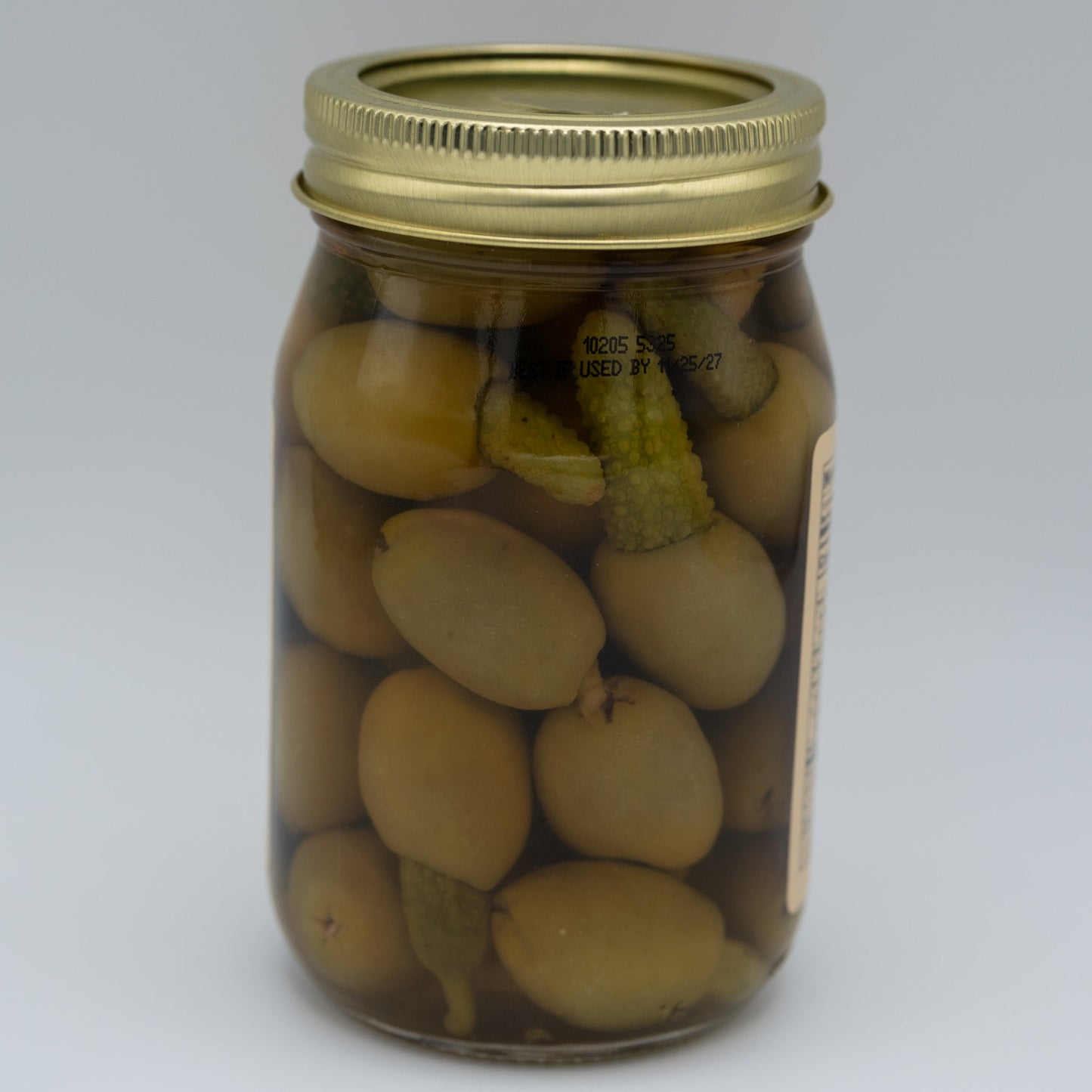 Old-Fashioned Gherkin Stuffed Olives (16oz) | Amish Country Store