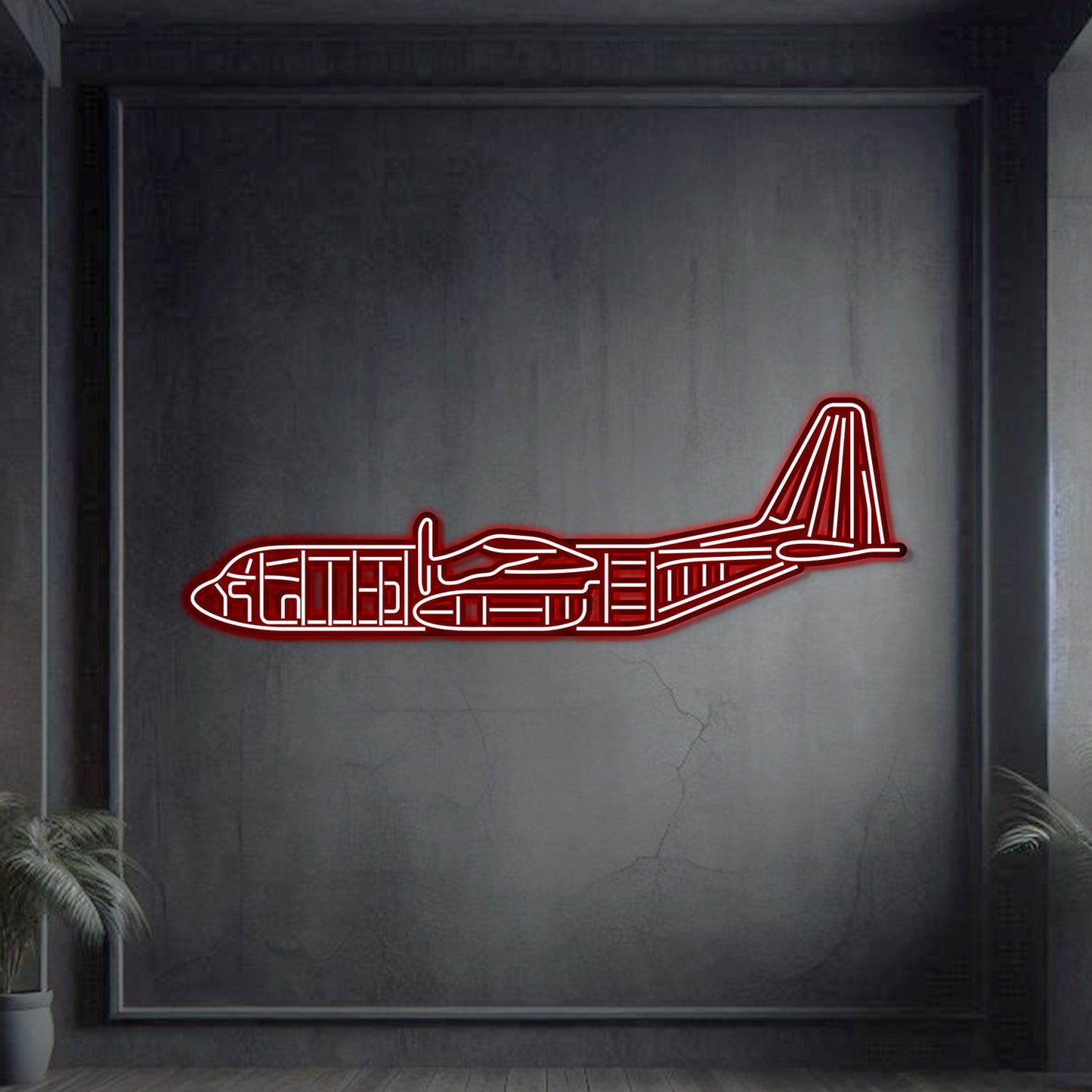 C-130 Metal Neon Aircraft Wall Art - NCN0019