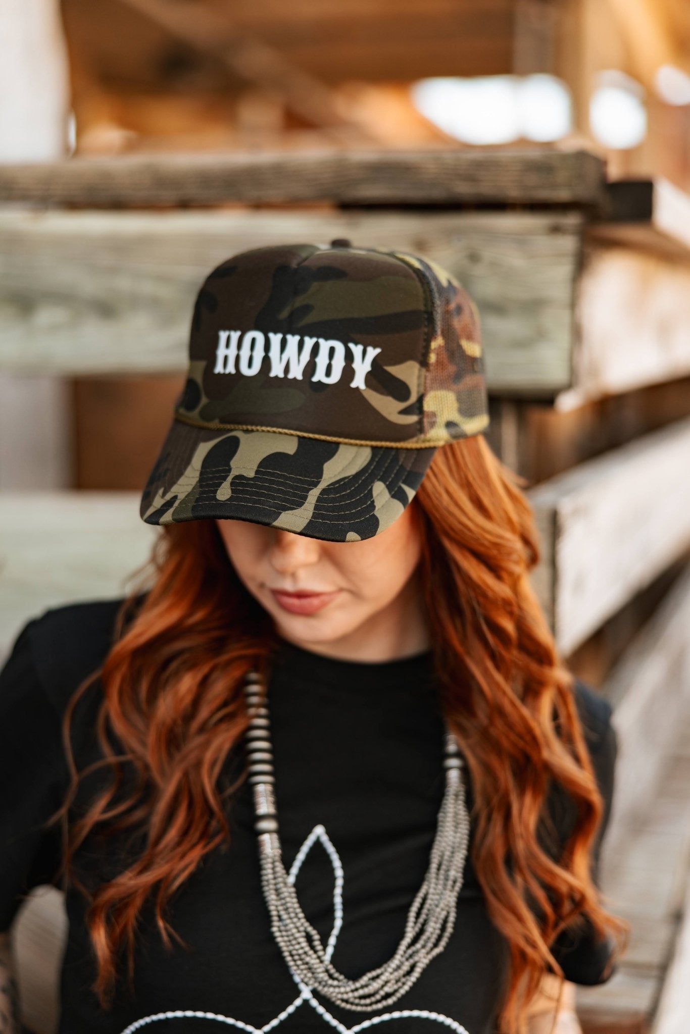 Howdy Full Camo Trucker Hat