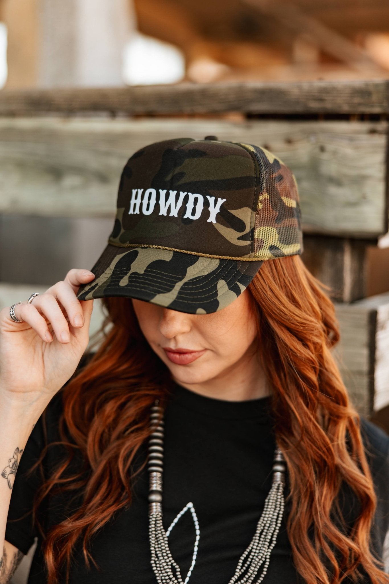 Howdy Full Camo Trucker Hat