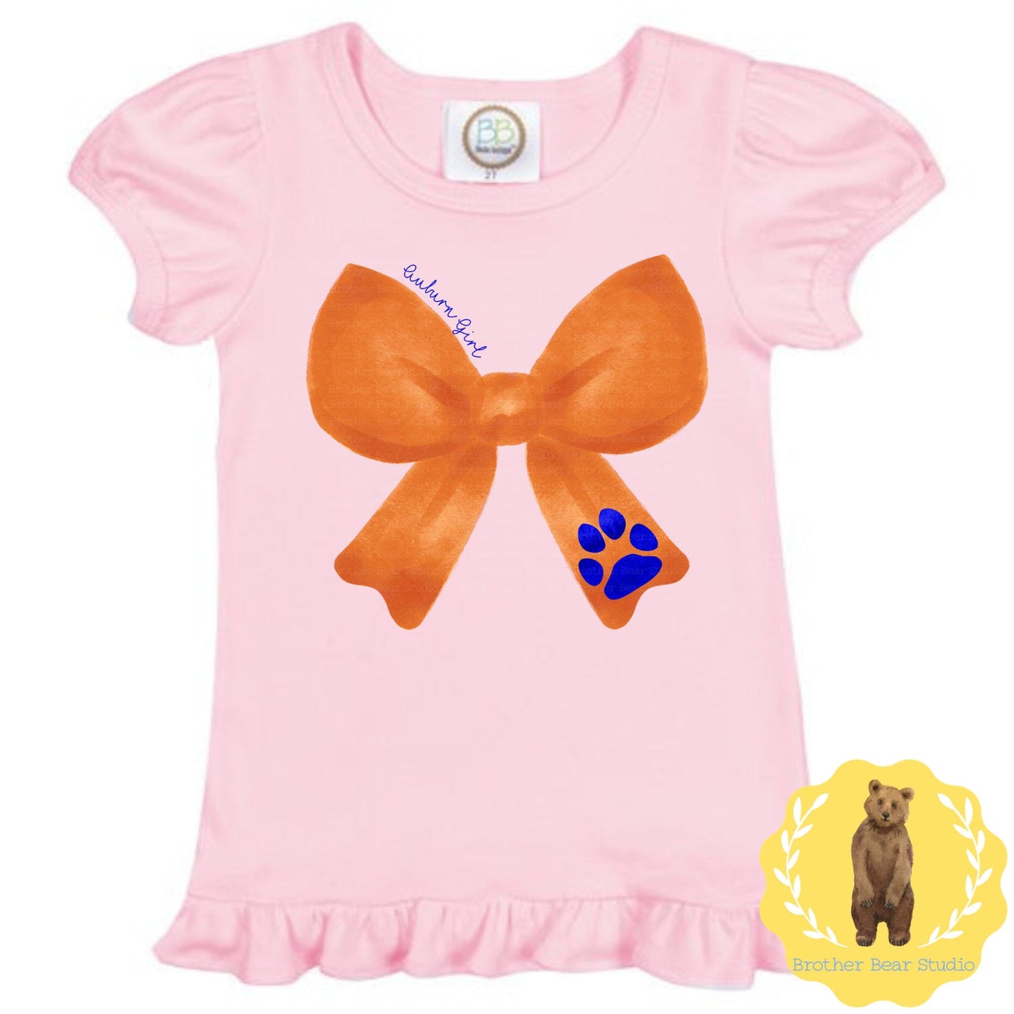 Auburn Girl Ruffle Tee