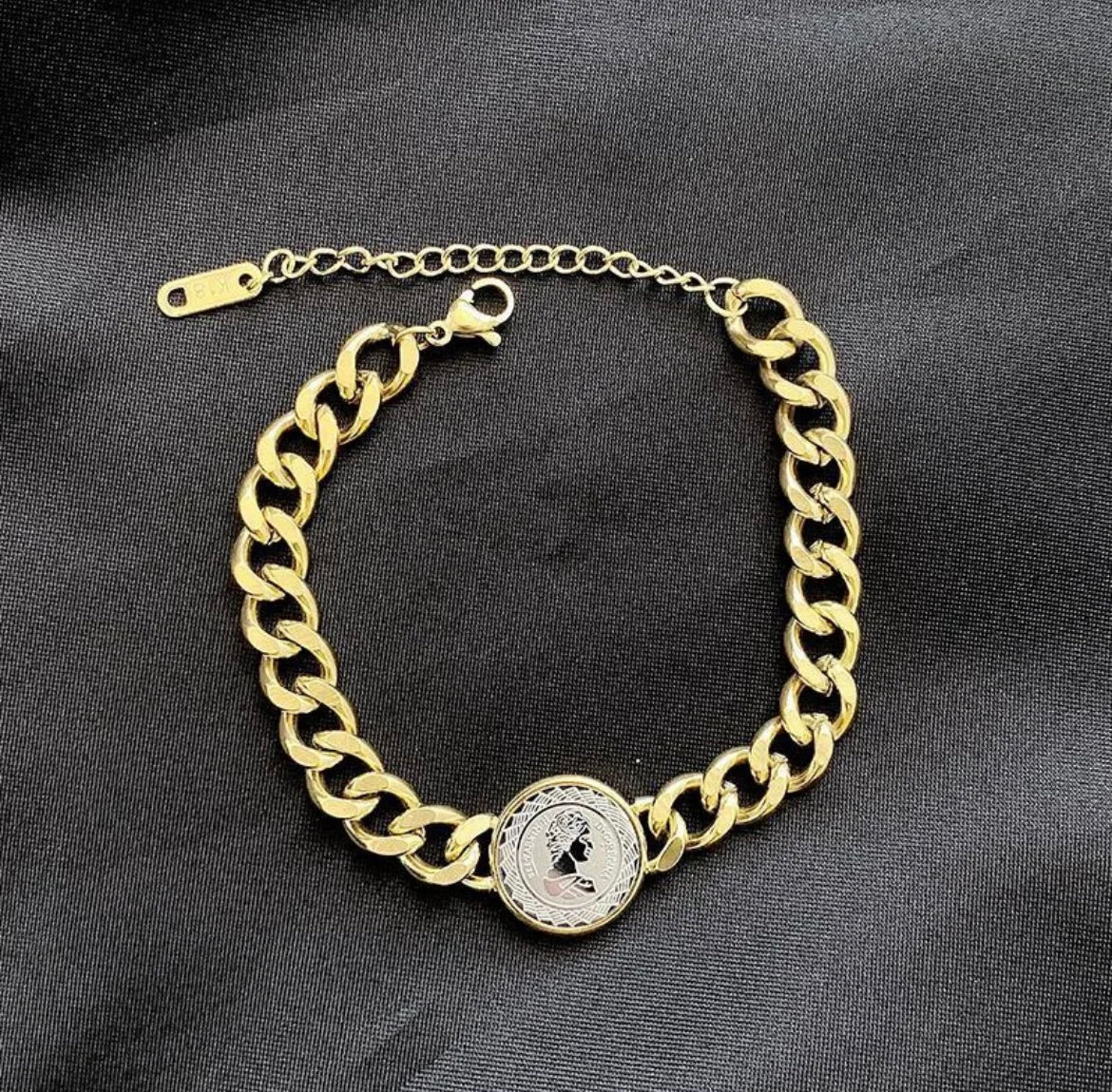 queen coin cuban bracelet