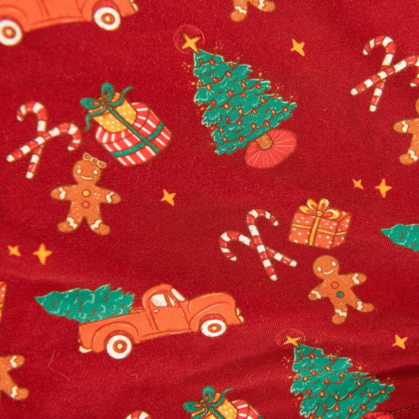 Kids’ Red Christmas Pajama Set – Soft Bamboo PJs with Red Truck & Tree Print (2025 Limited Edition)