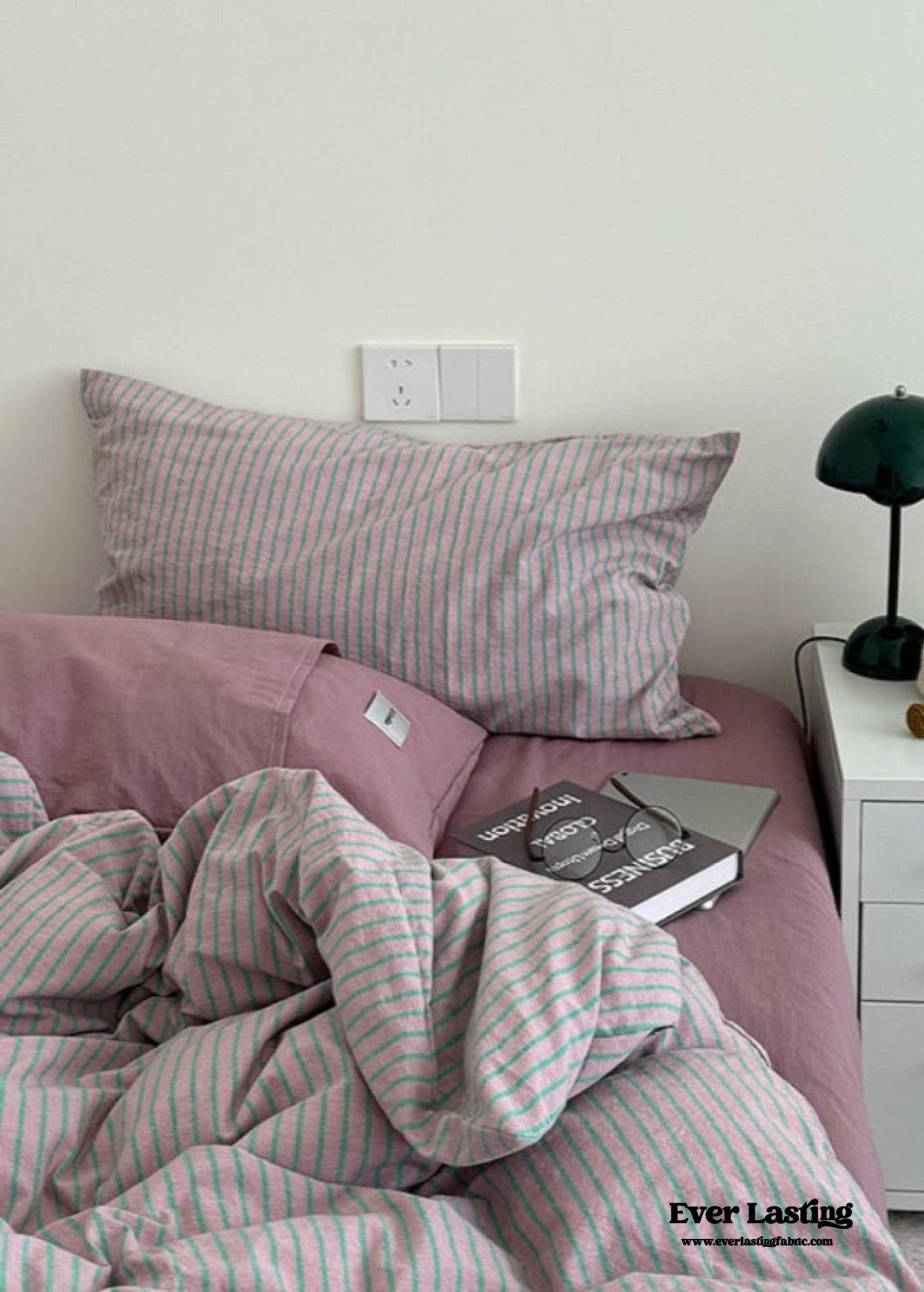 James Striped Bedding Set / Green