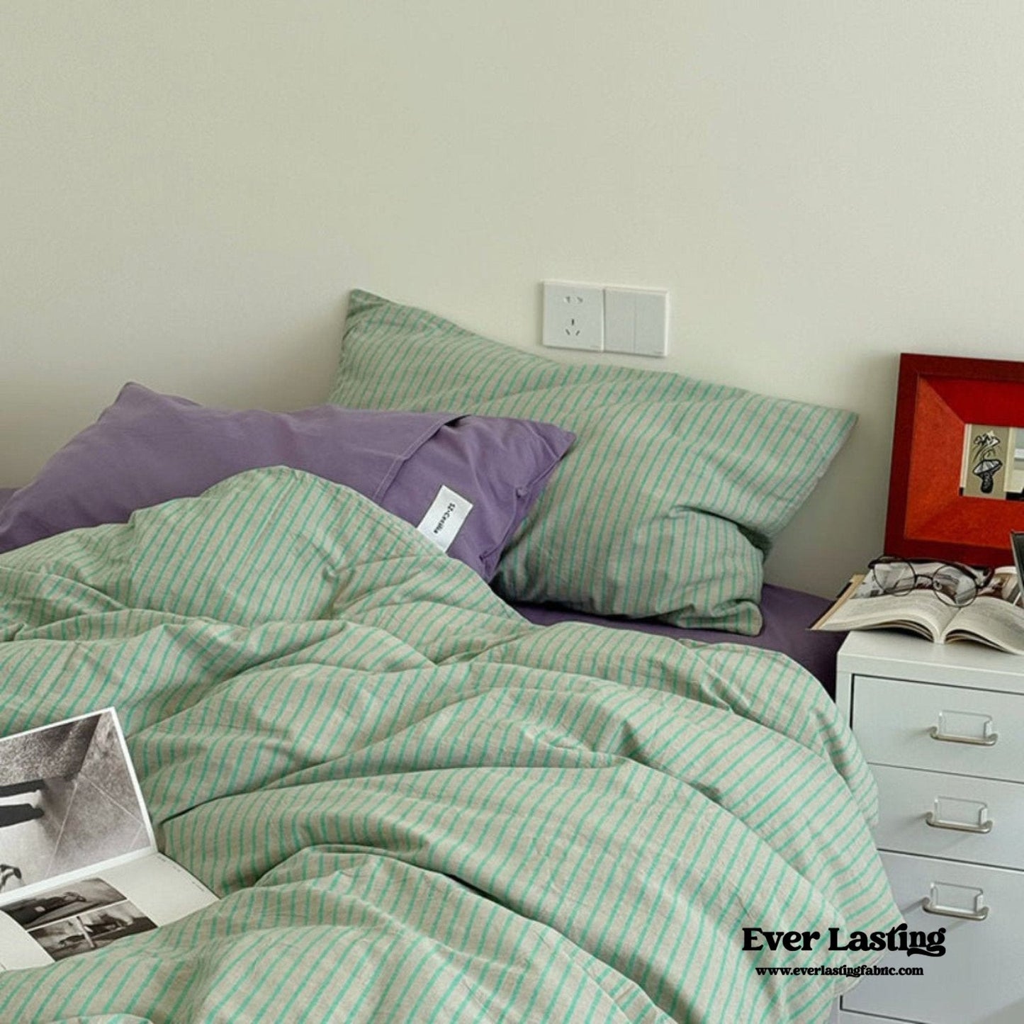 James Striped Bedding Set / Purple