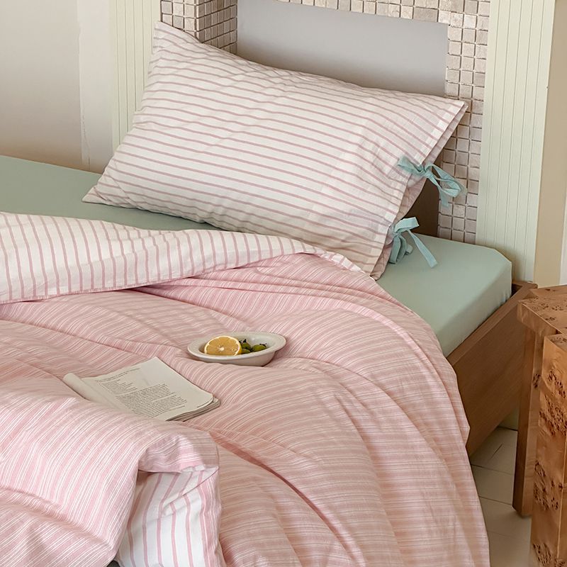 Josie Bow Tied Stripe Pillowcases / Green