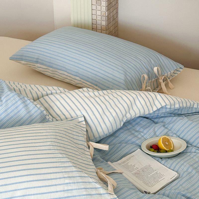 Josie Bow Tied Stripe Pillowcases / Pink