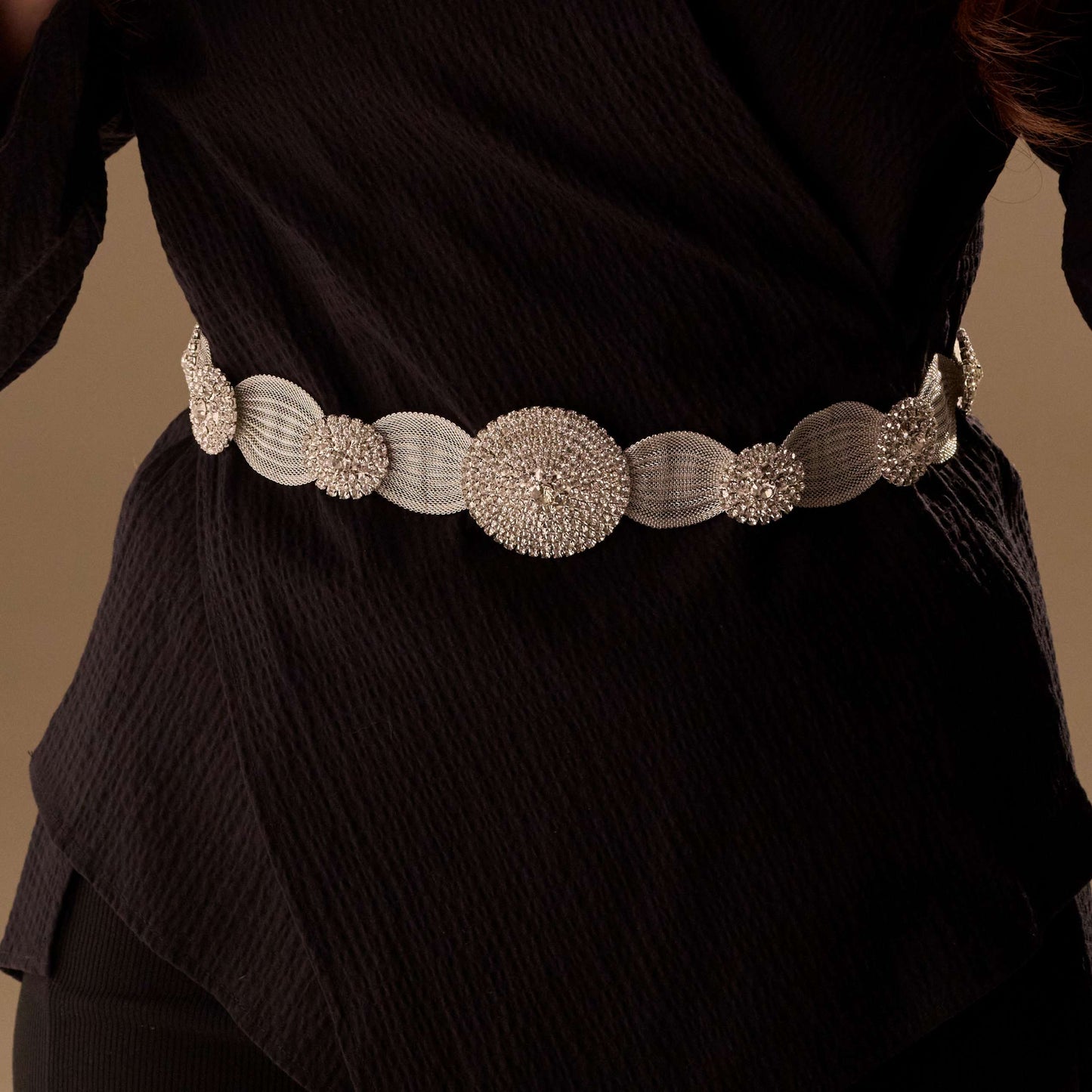 Elegant Silver Belt - Wedding Belt, Bridal Sash Belt, Jeweled Belt