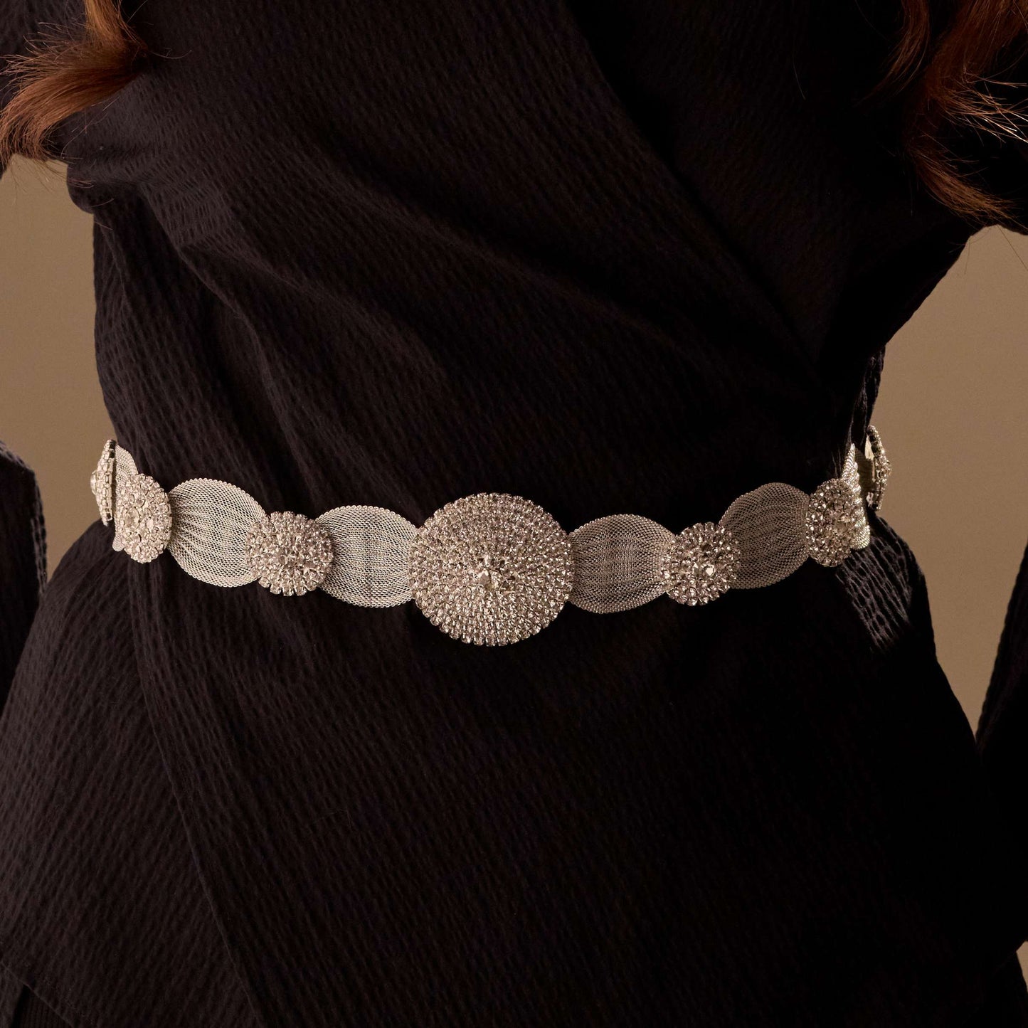 Elegant Silver Belt - Wedding Belt, Bridal Sash Belt, Jeweled Belt