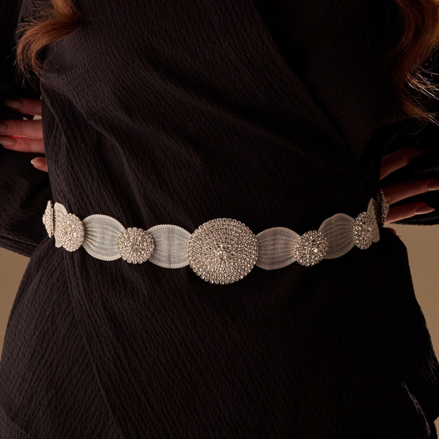 Elegant Silver Belt - Wedding Belt, Bridal Sash Belt, Jeweled Belt