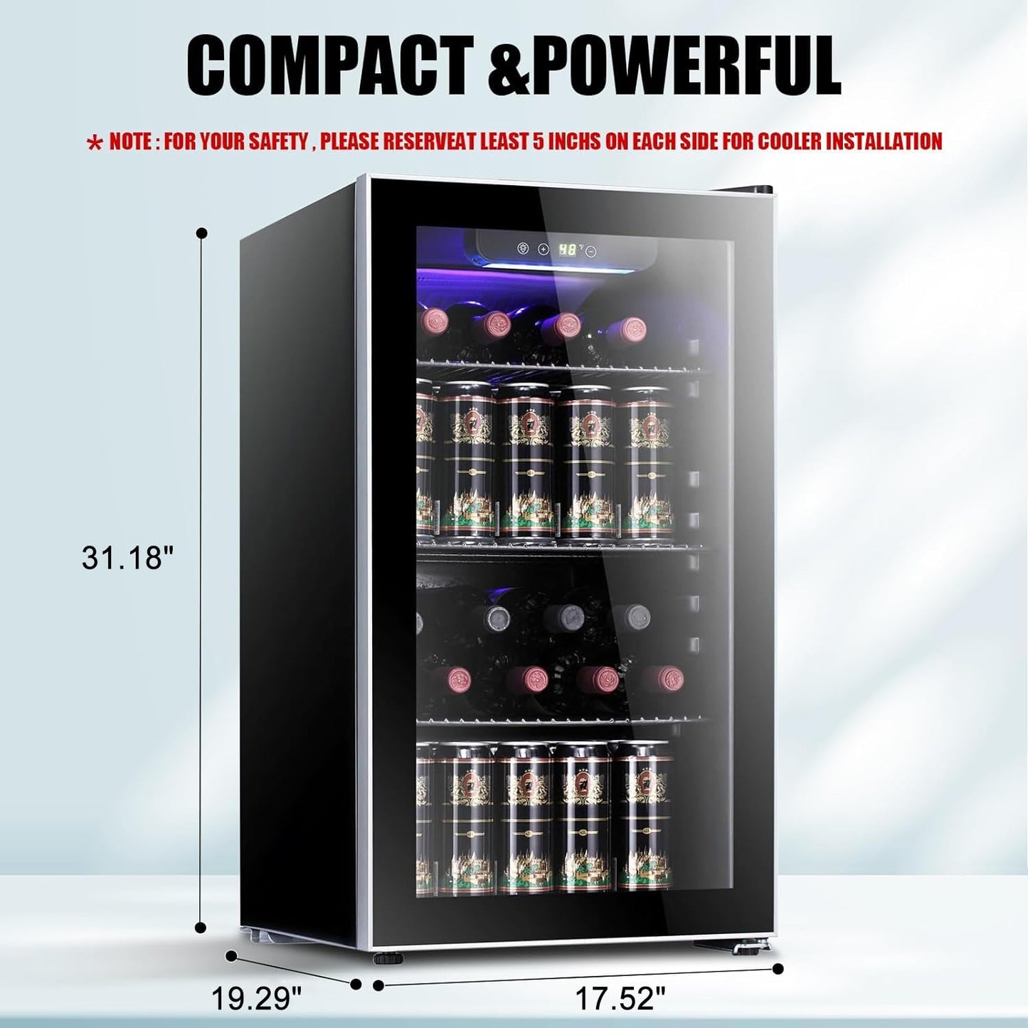 3.2 cu.ft Wine Cooler/Cabinet Beverage Refrigerator W5899H
