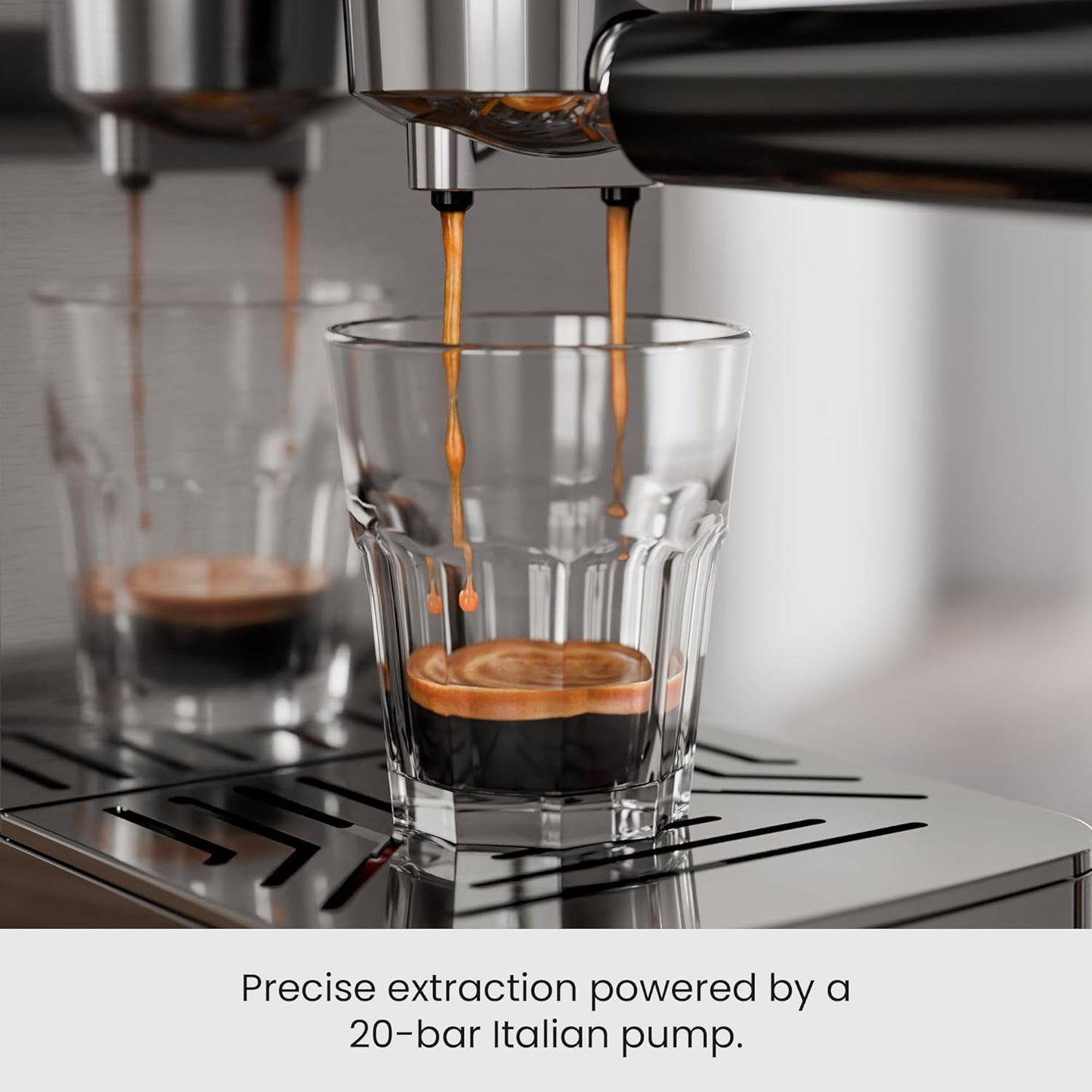 Kismile Espresso Coffee Maker Machine 20 Bar, with Milk Frother Steam Wand CM8032