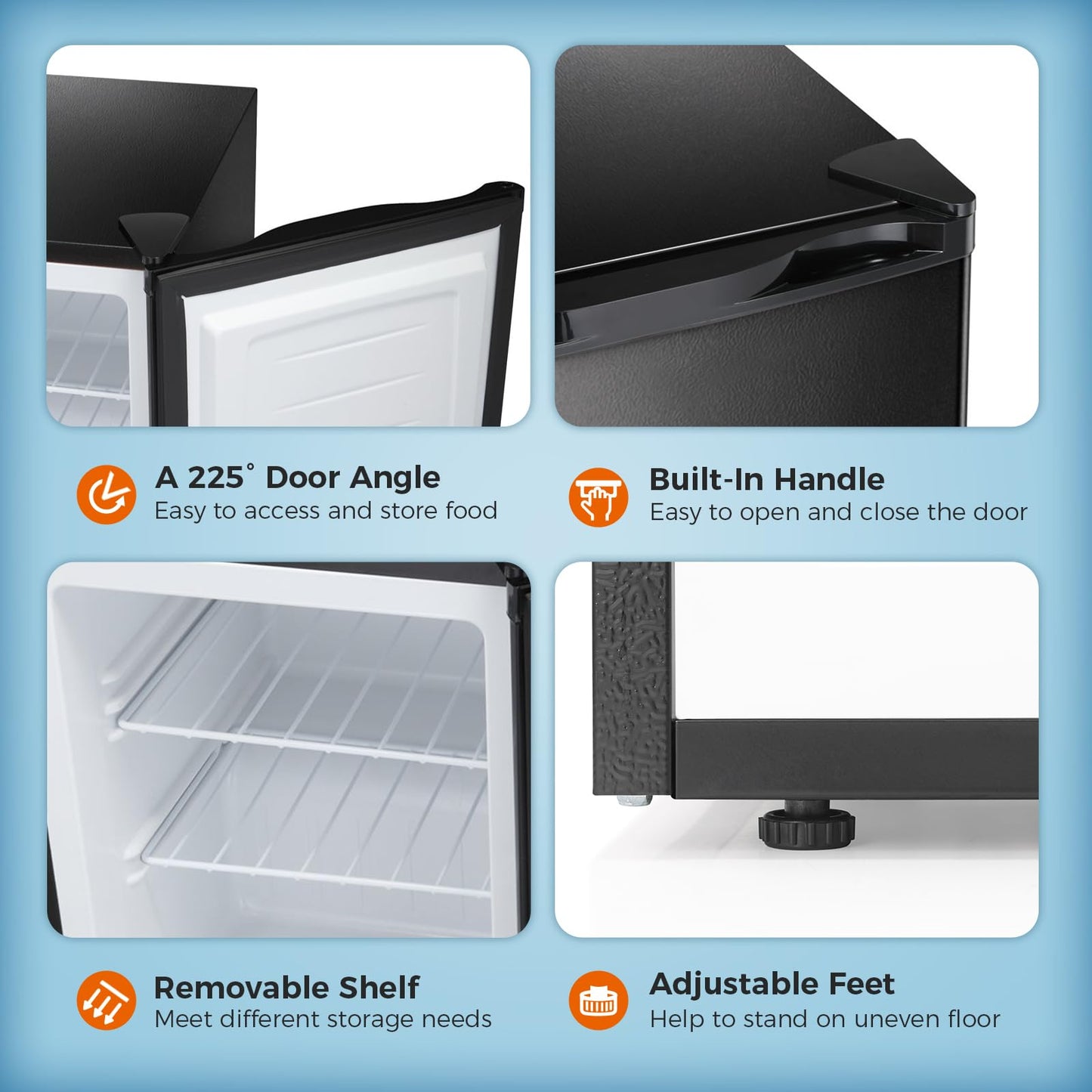 Kismile Upright Freezer,3.0 Cu.ft Mini Freezer with Reversible Single Door