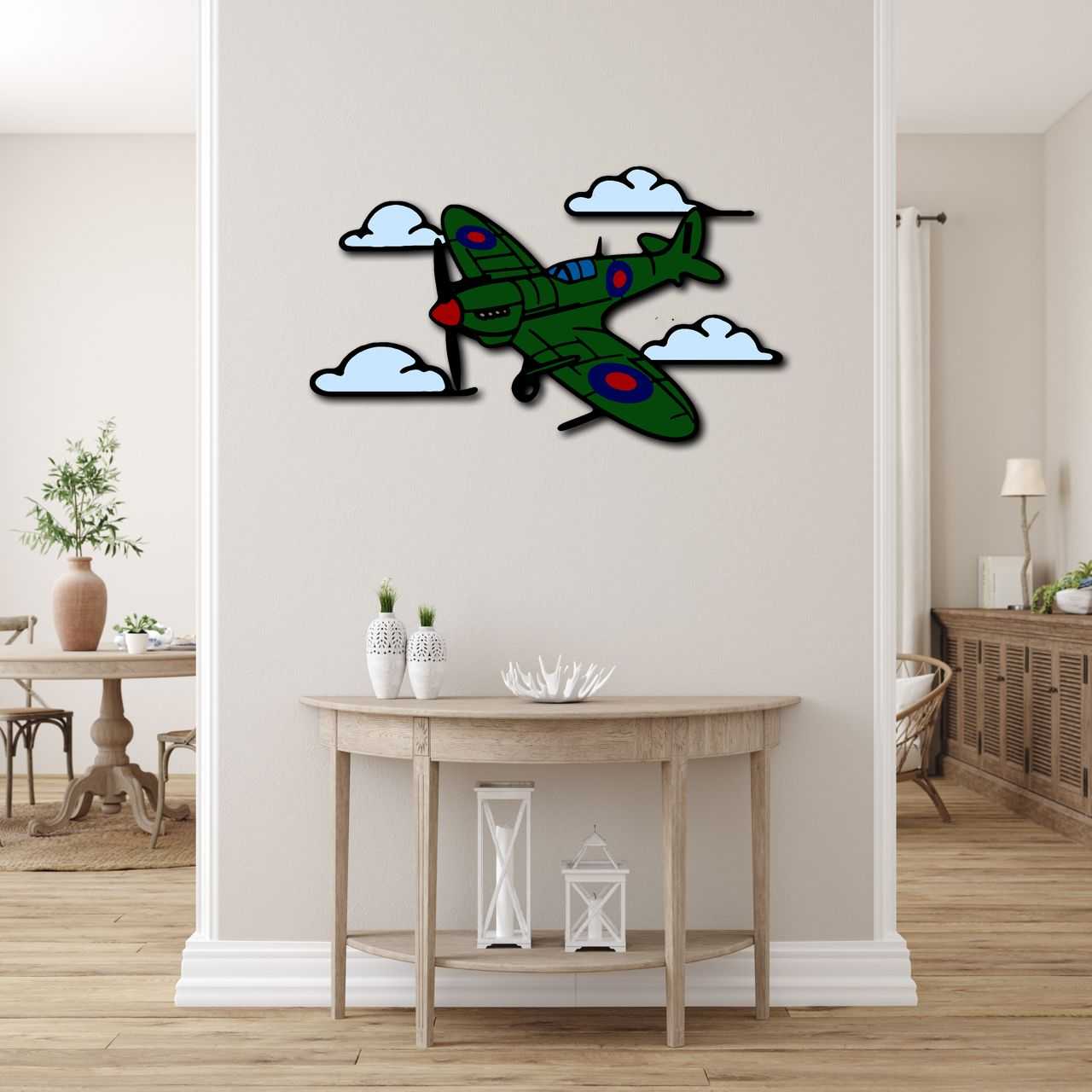 Wall Art Spitfire Clouds Metal Wall Art