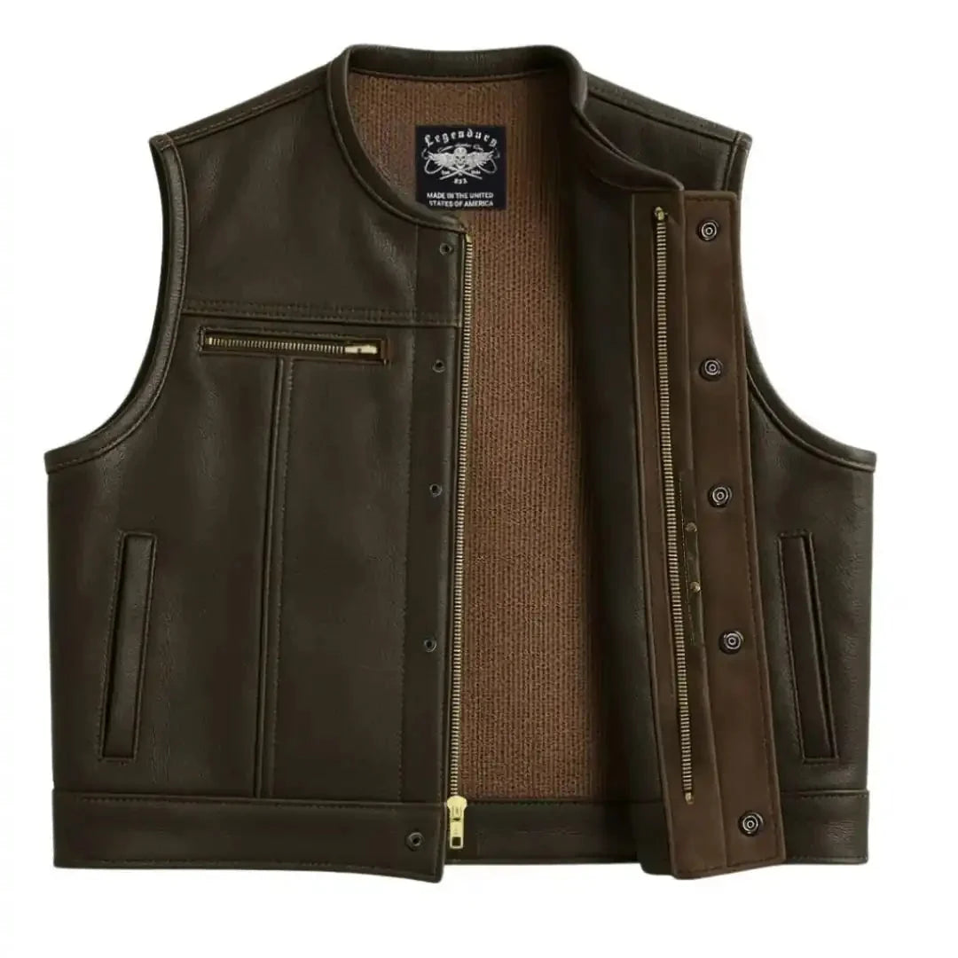 Legendary Lowlife Z Dark Chocolate Leather Vest