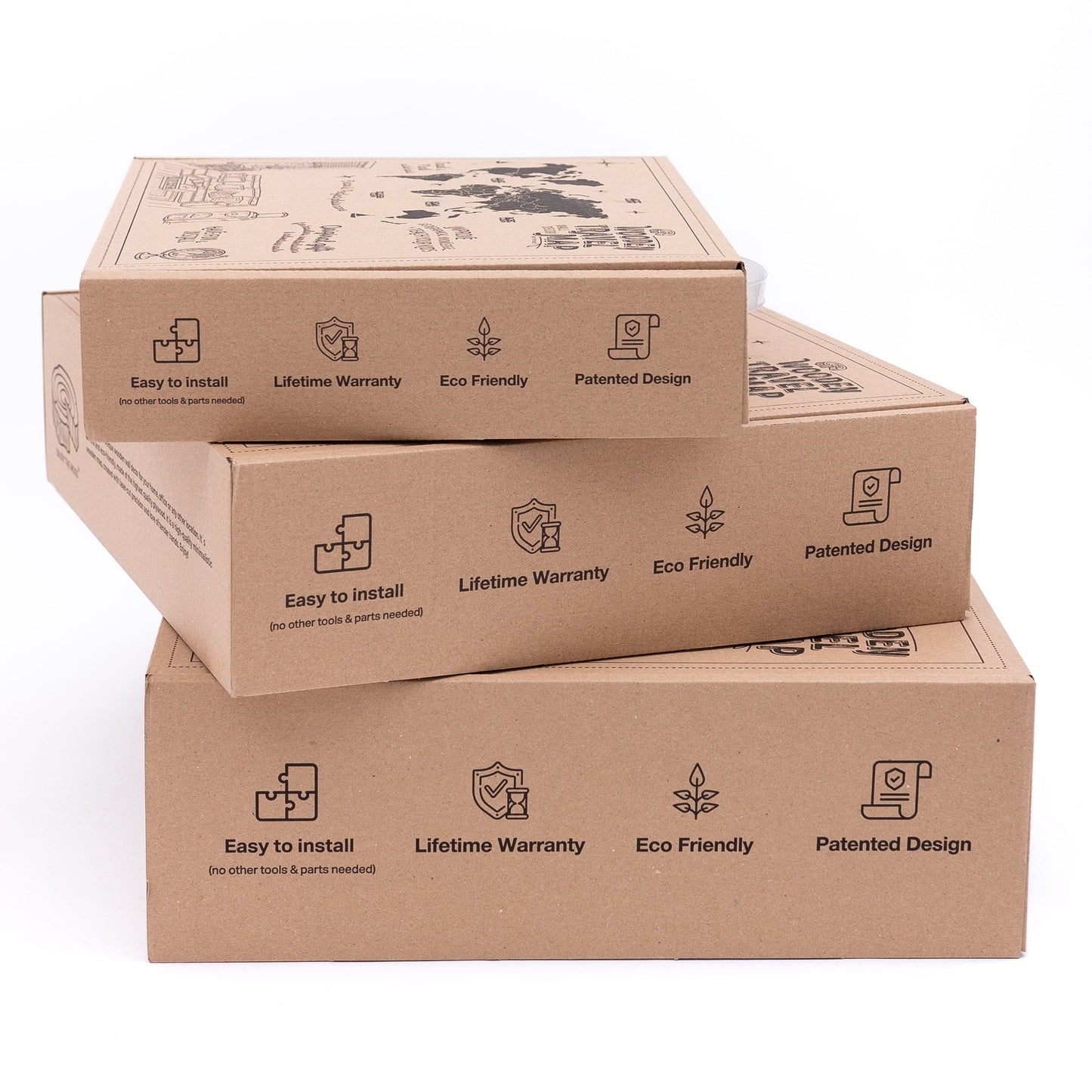 3D Wooden World Map Terra