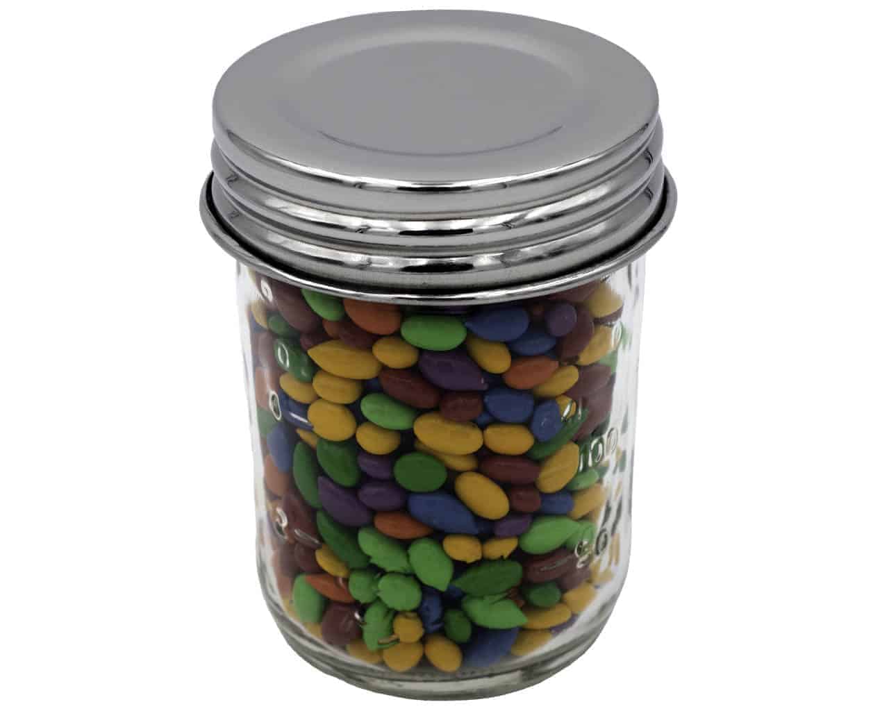 Polished Vintage Reproduction Stainless Steel Storage Lids for Mason Jars 5 Pack
