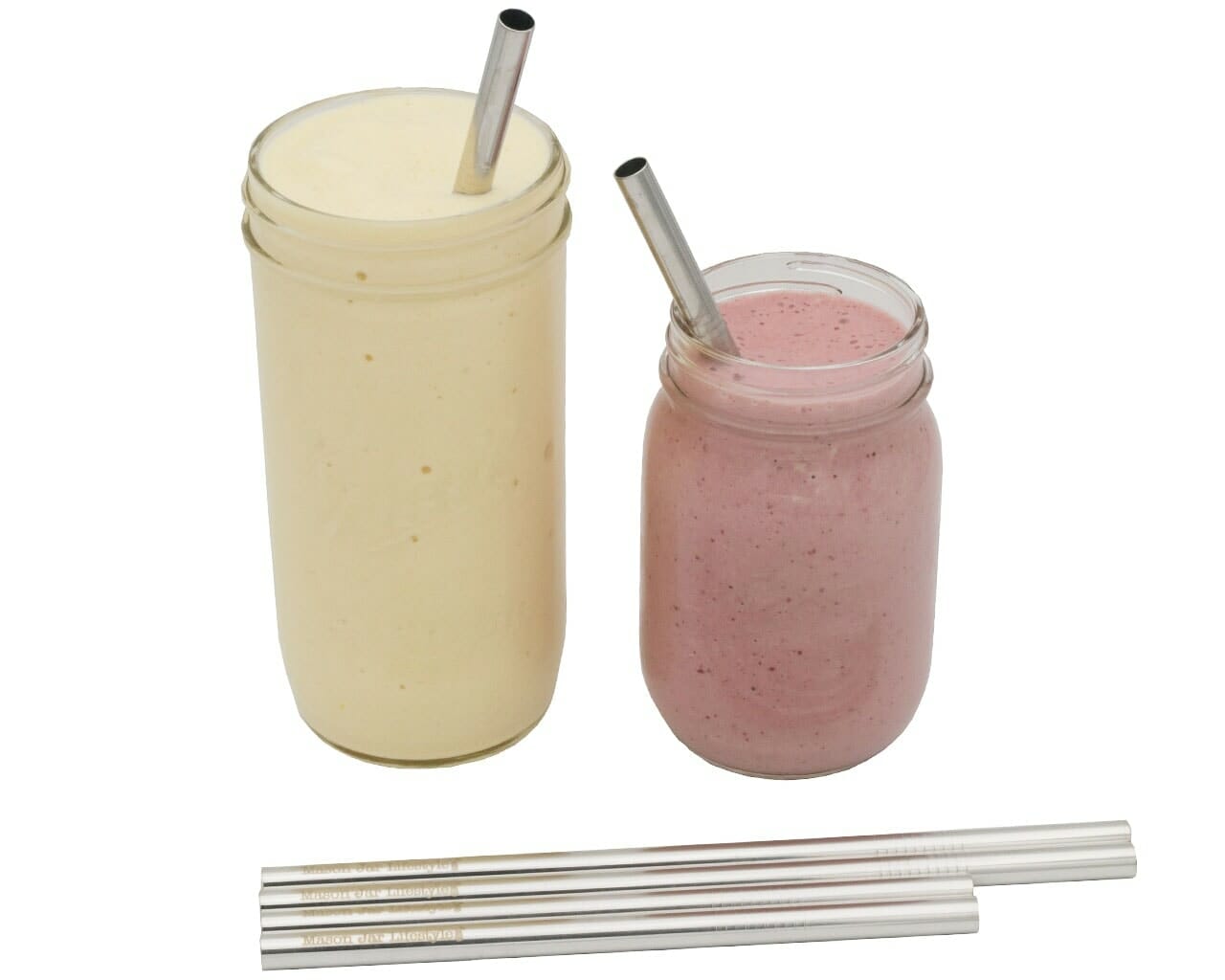 Medium 7 1/4" Stainless Steel Smoothie Straws for Pint Mason Jars