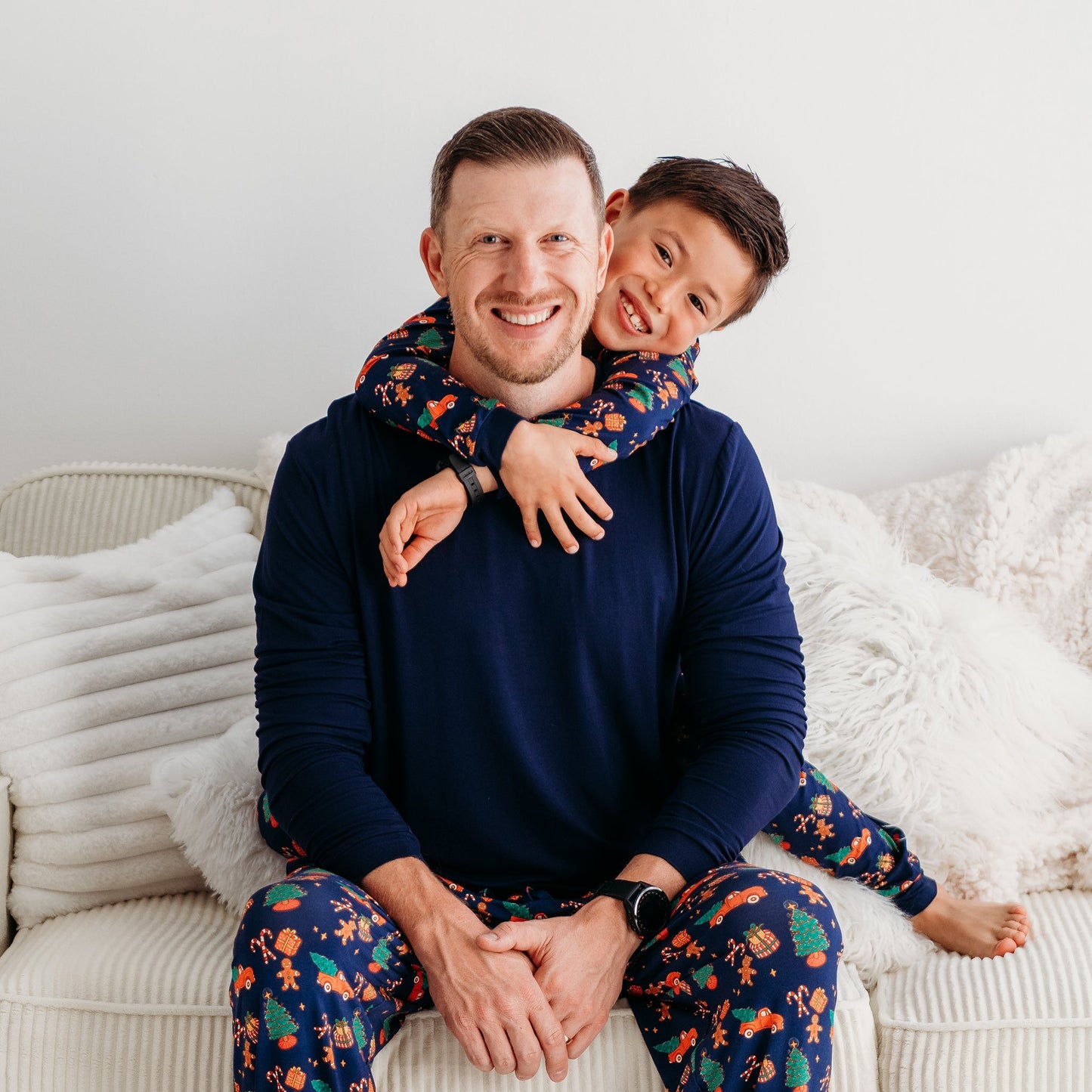 Kids’ Blue Christmas Pajama Set – Cozy Bamboo PJs with Red Truck & Tree Print (2025 Limited Edition)