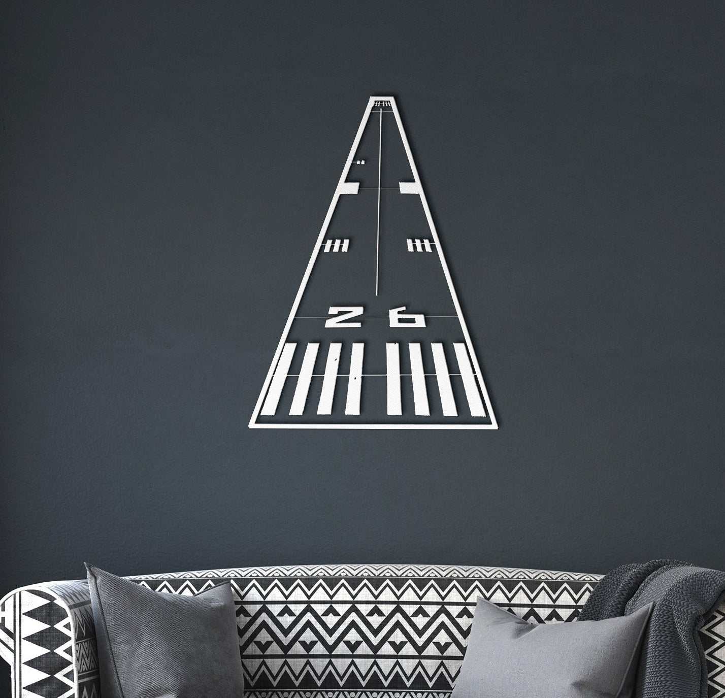 Metal Wall Art Runway Airplane Sign Aviation Decor for Pilots, Garage