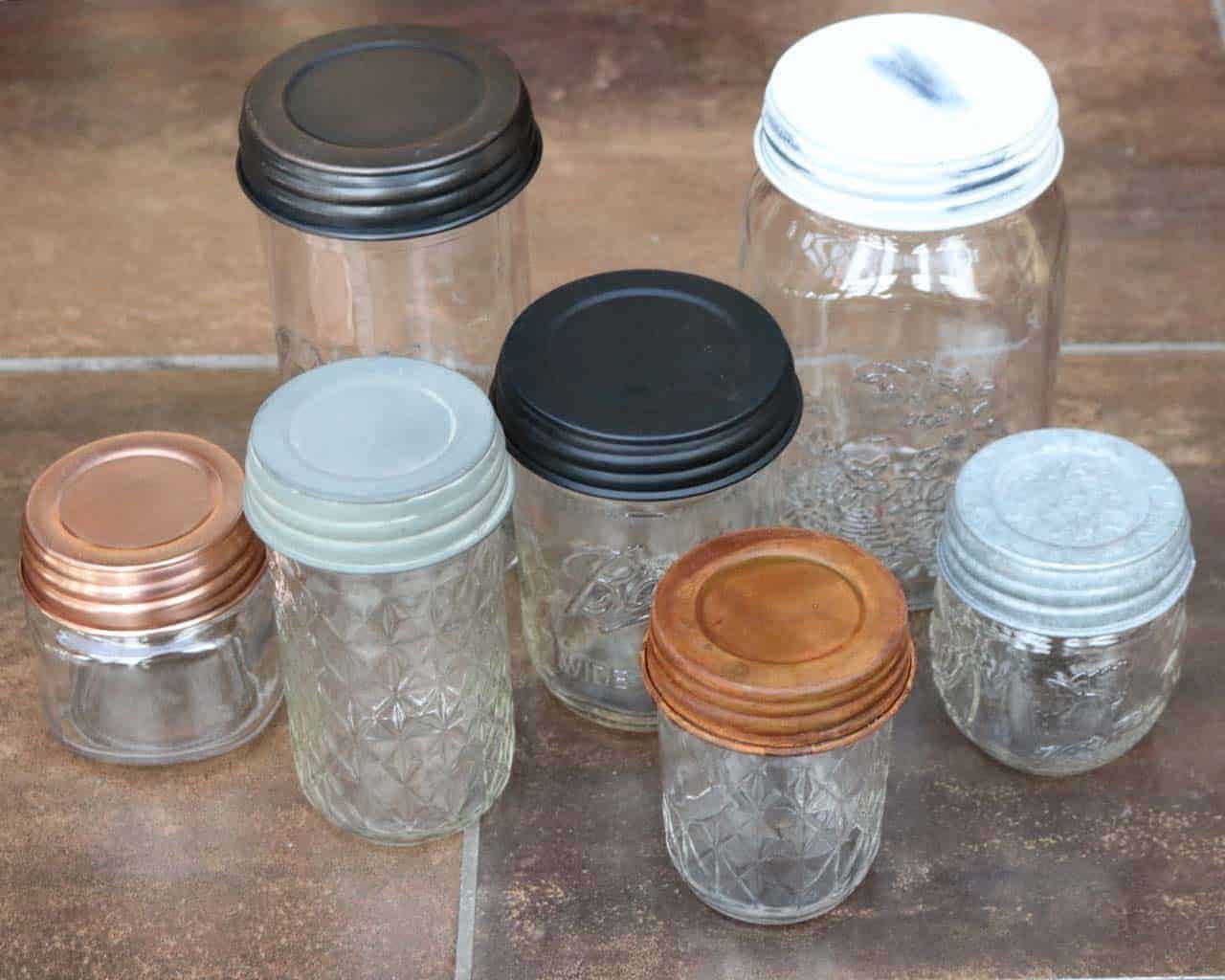 Antique White Shabby Chic Mason Jar Lids 4 Pack