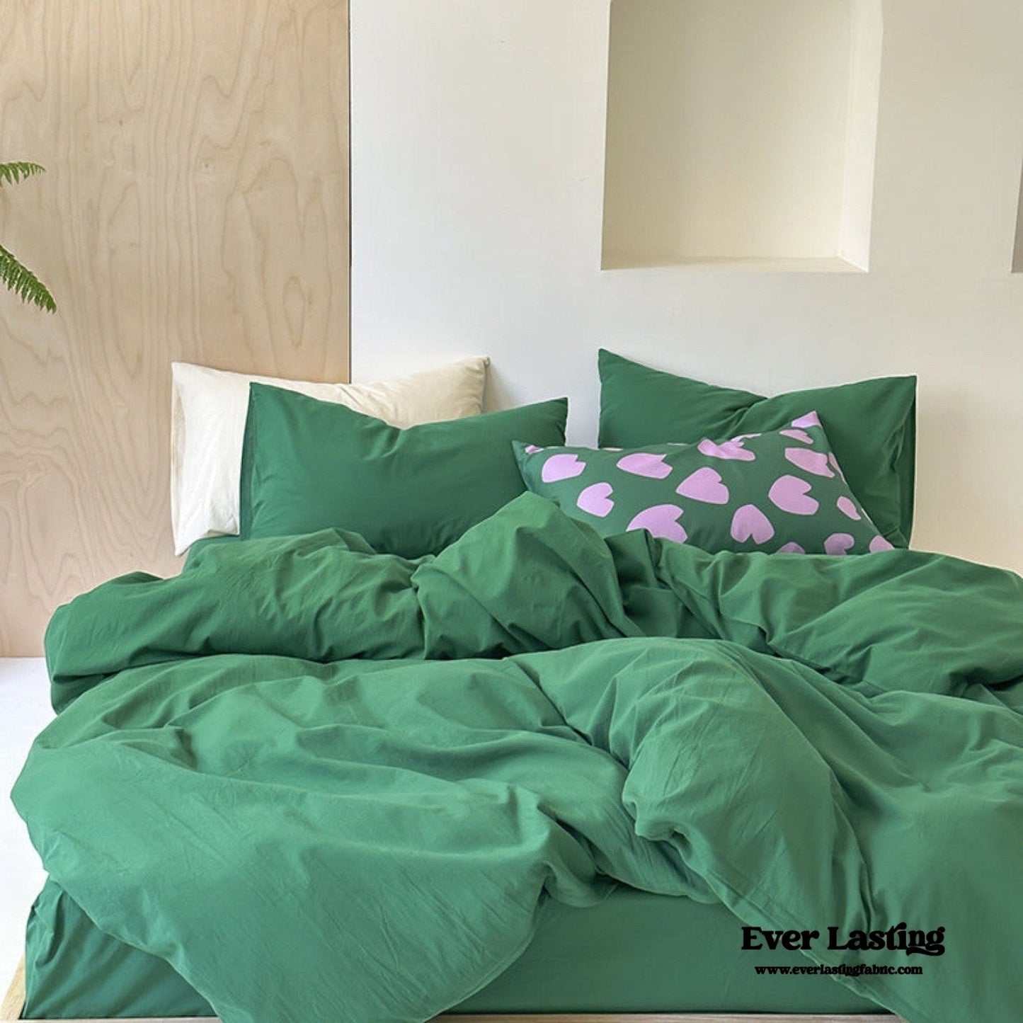Modern Washed Cotton Bedding Set / Black