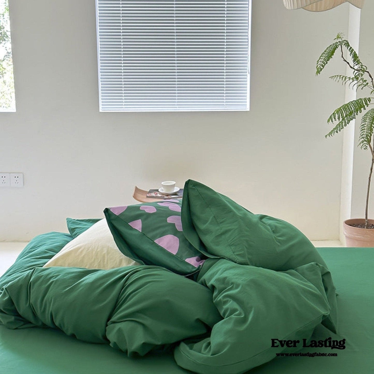 Modern Washed Cotton Bedding Set / Black
