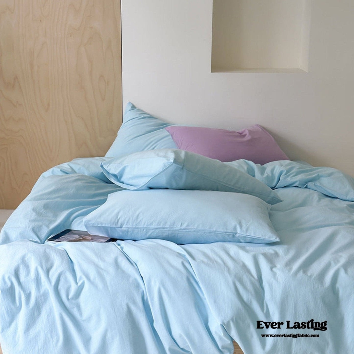 Modern Washed Cotton Bedding Set / Maple Red