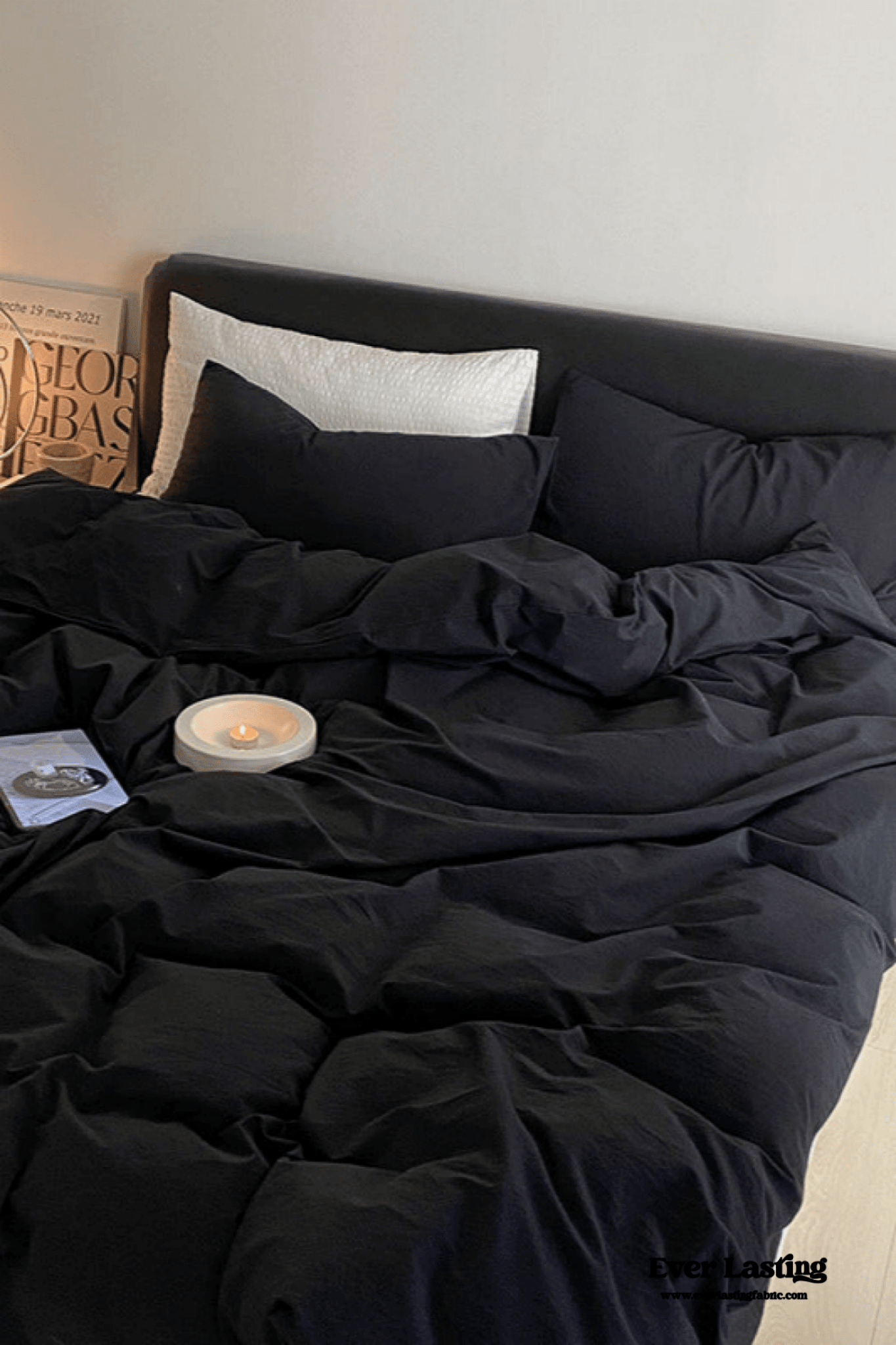 Modern Washed Cotton Bedding Set / Purple